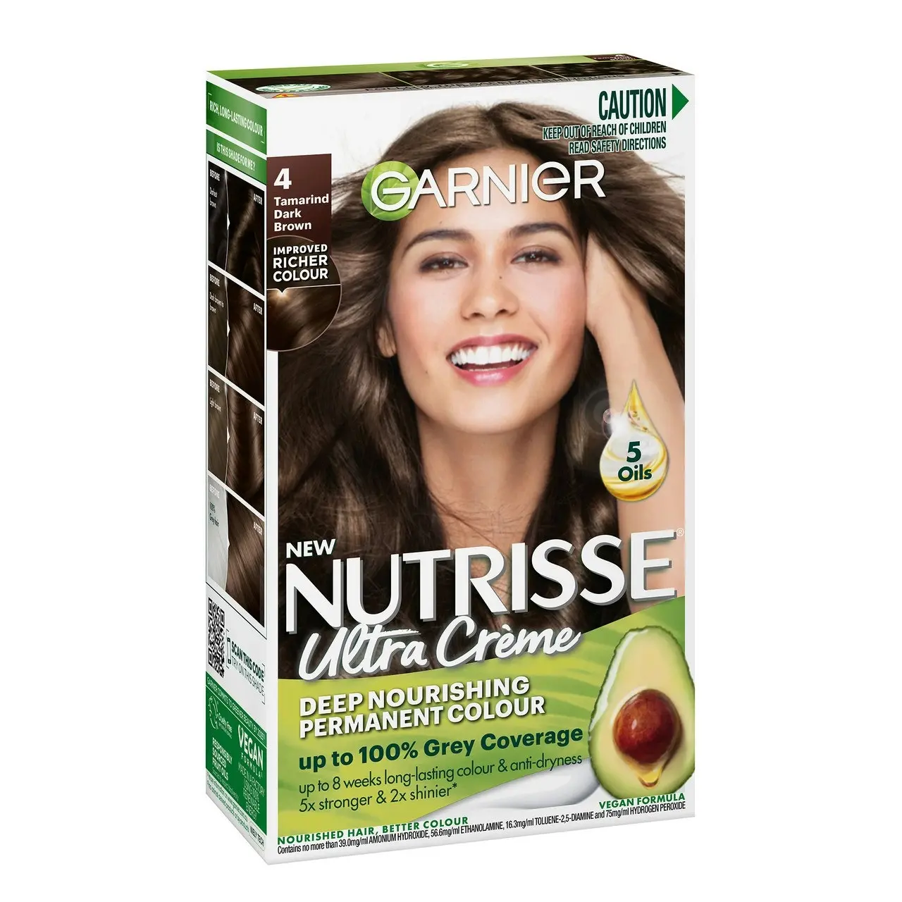 Garnier Nutrisse Permanent Hair Colour - 4 Tamarind Dark Brown