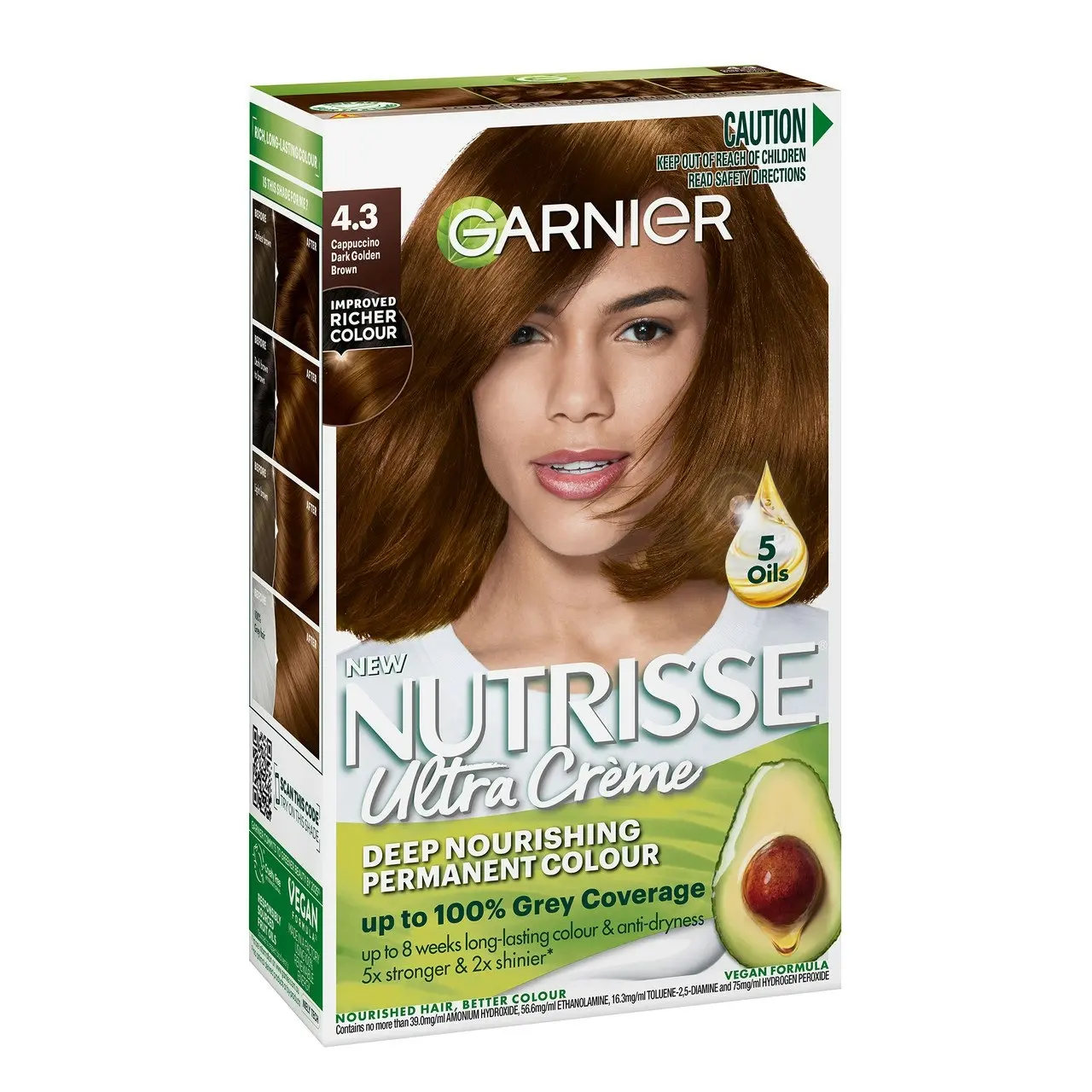 Garnier Nutrisse Permanent Hair Colour - 4.3 Cappuccino