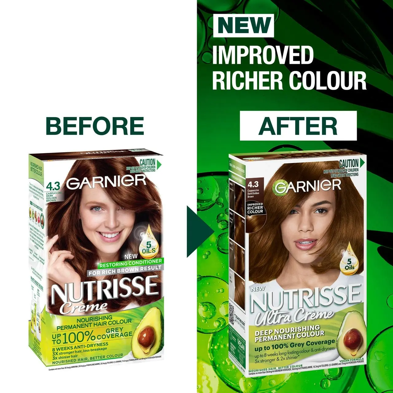 Garnier Nutrisse Permanent Hair Colour - 4.3 Cappuccino