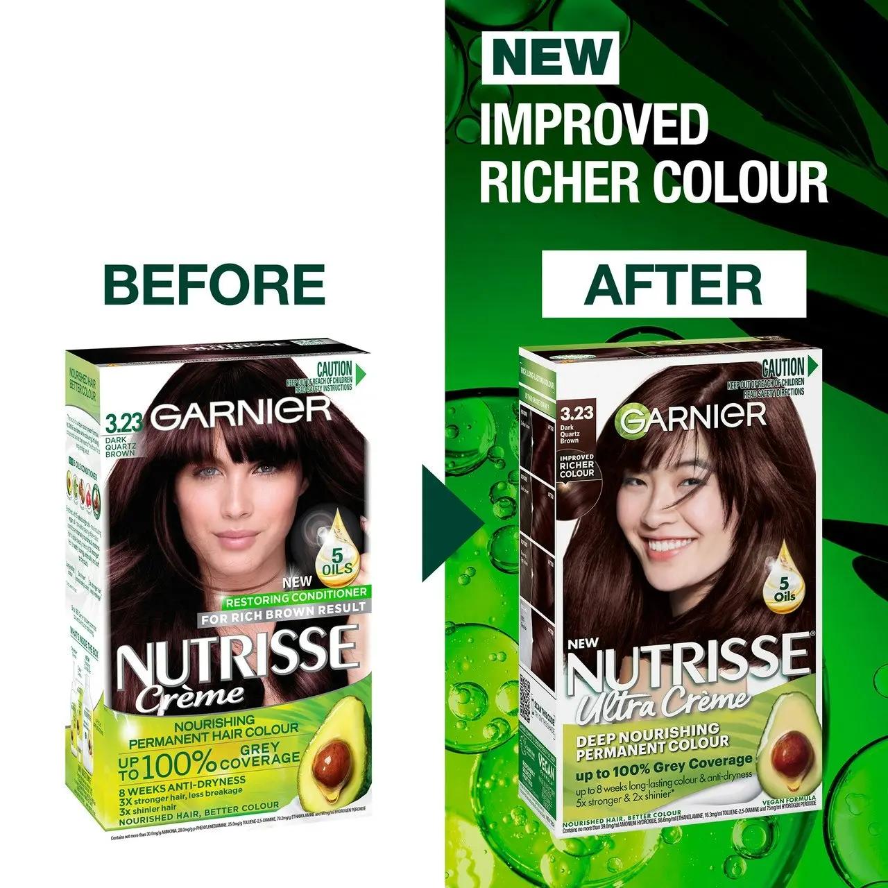 Garnier Nutrisse Permanent Hair Colour - 3.23 Dark Quartz Brown