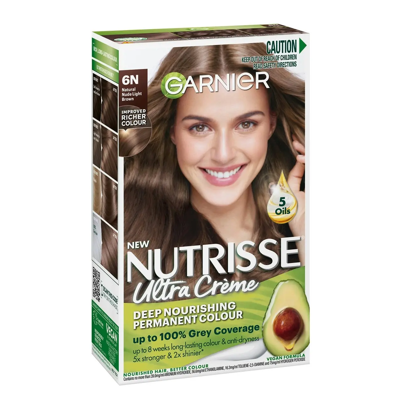 Garnier Nutrisse Permanent Hair Colour - 6N Natural Nude Light Brown