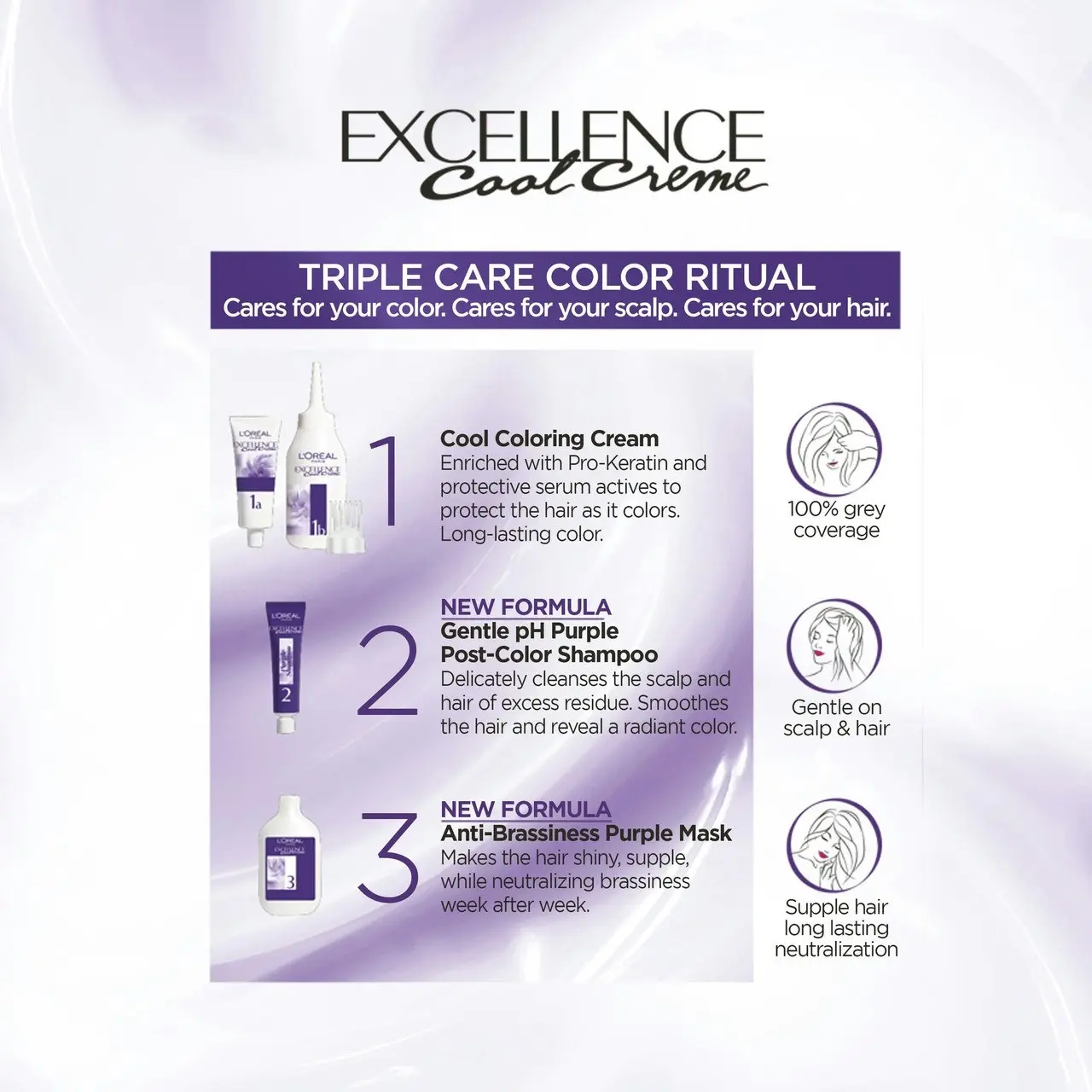 L'Oreal Paris Excellence Cool Creme Hair Colour with Pro-Keratin 3.11 Ultra Ash Dark Brown