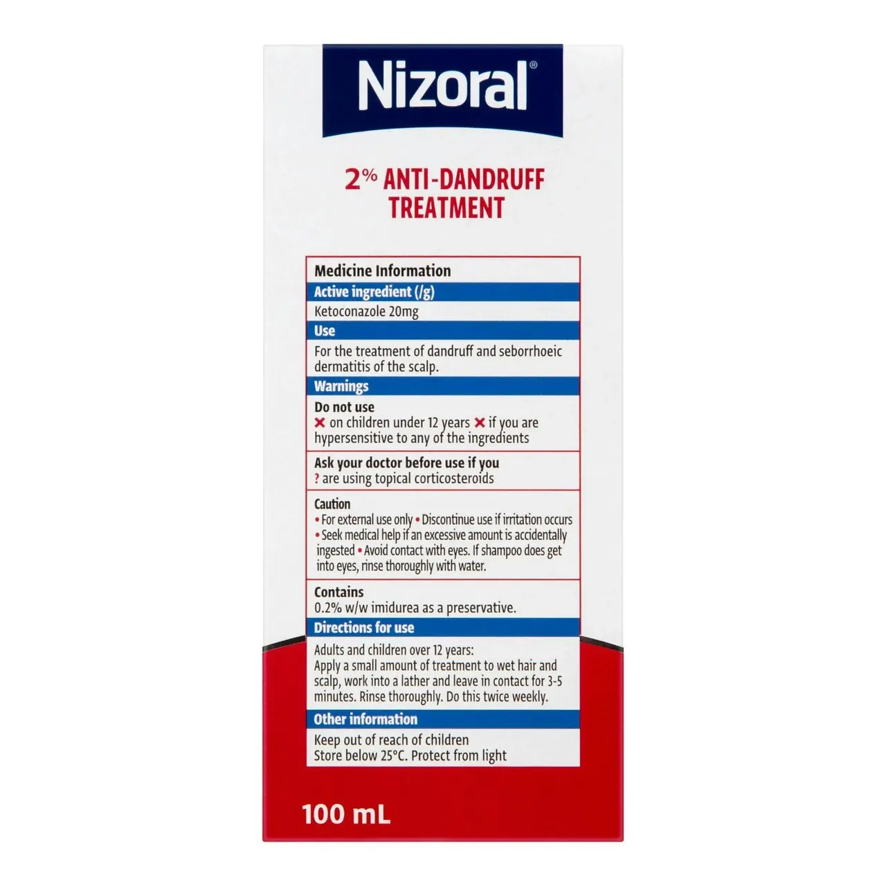 NIZORAL 2% Anti-Dandruff Treatment Shampoo 100ml