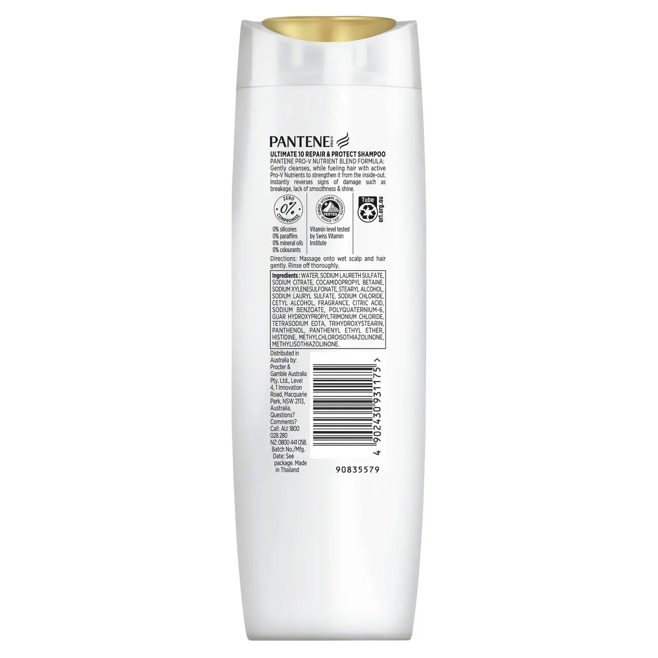 Pantene Pro-V Ultimate 10 Repair & Protect Shampoo: Stengthening Shampoo for Damaged Hair 375 ml