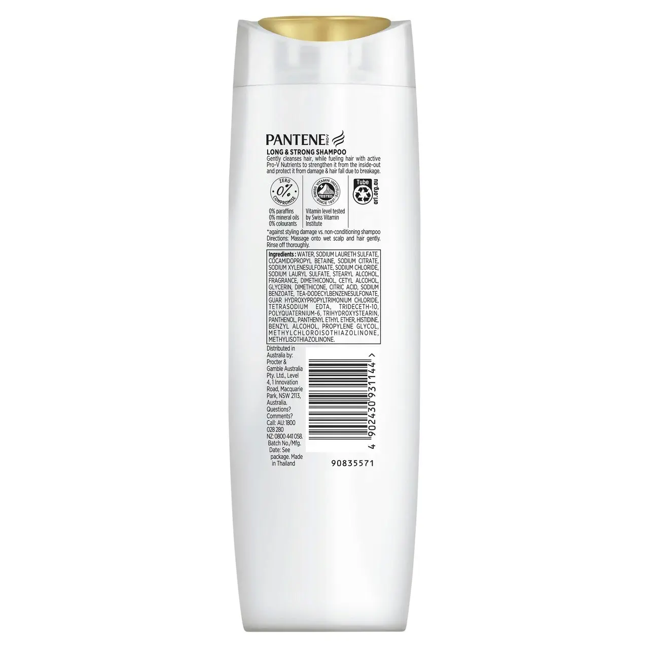 Pantene Pro-V Long & Strong Shampoo: Strengthening Shampoo for Dry, Damaged Hair 375 ml