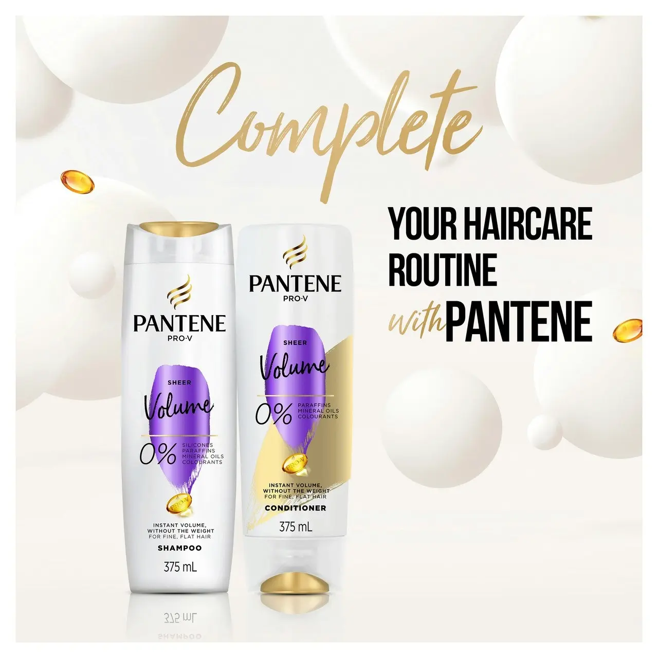 Pantene Pro-V  Sheer Volume Shampoo: Volumising Shampoo for Fine Hair 375 ml