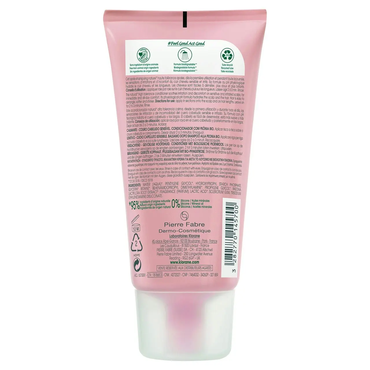 Klorane Soothing Conditioner with Organic Peony 150ml - Sensitive Scalp