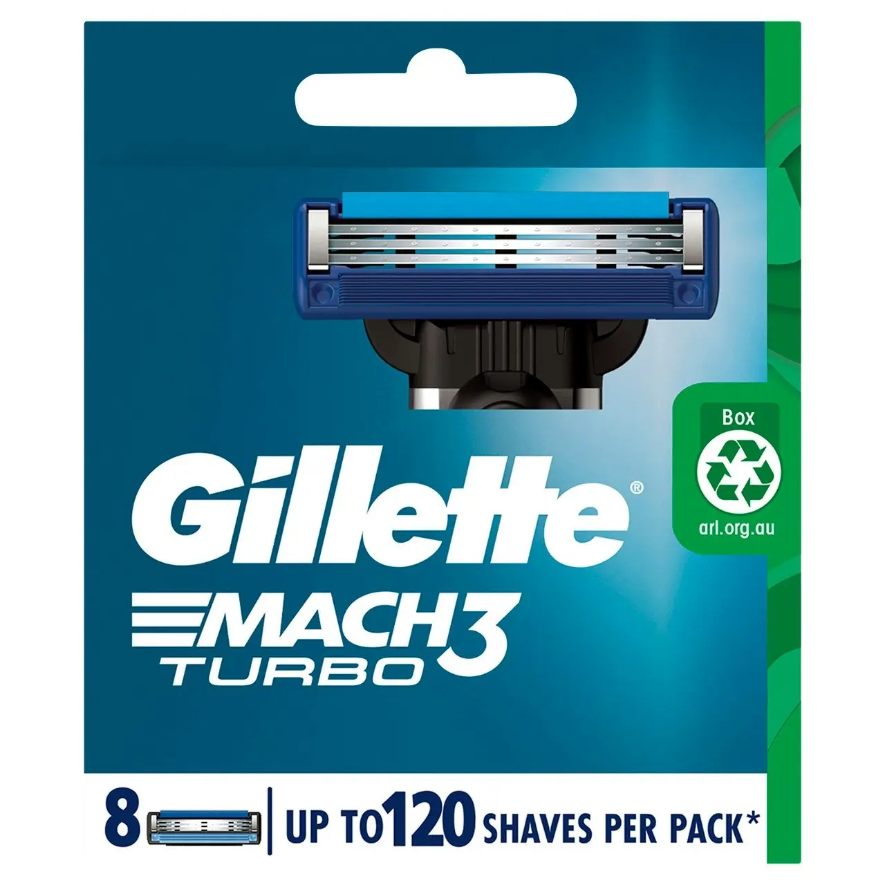 Gillette Mach3 Turbo Replacement Cartridges 8 Count