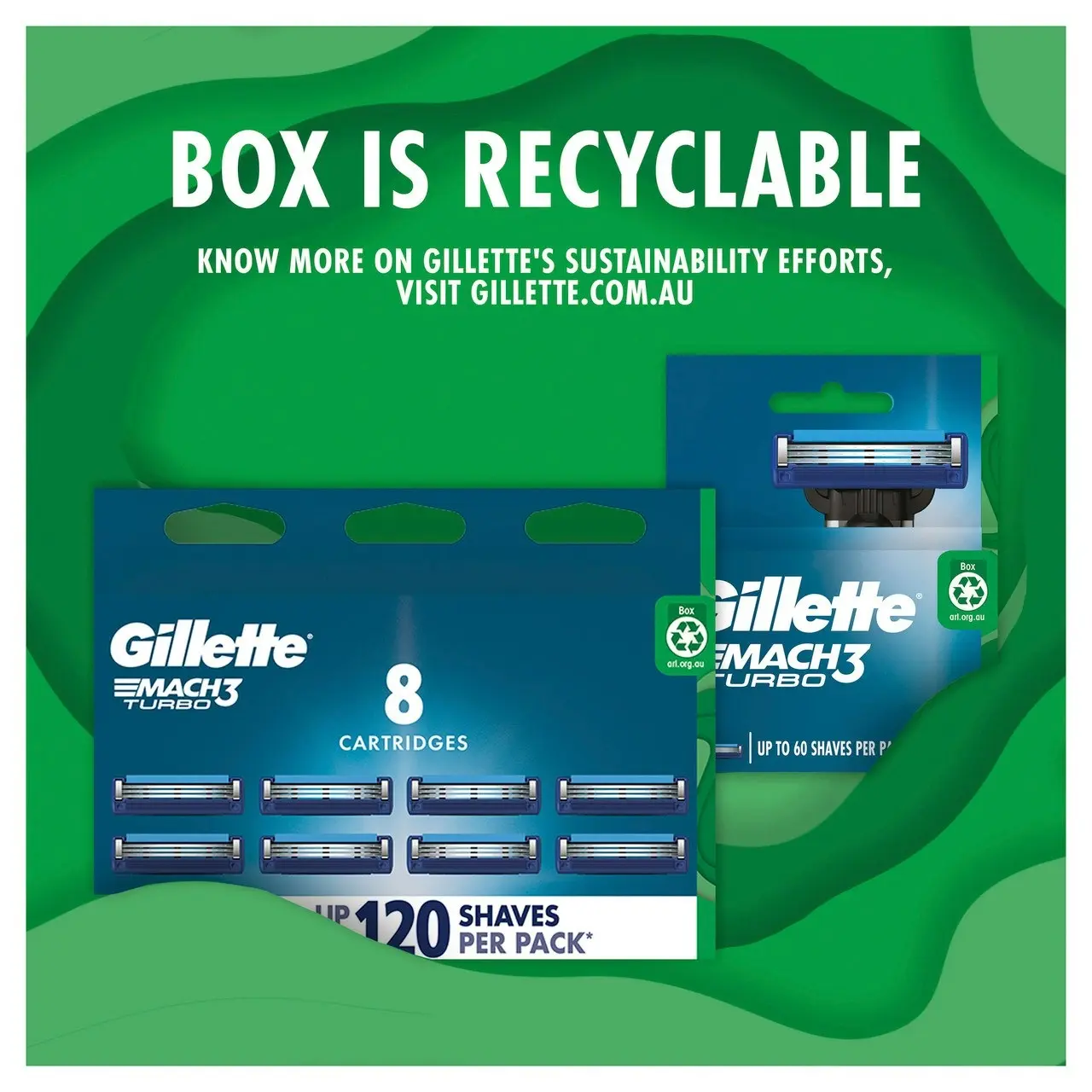 Gillette Mach3 Turbo Replacement Cartridges 8 Count