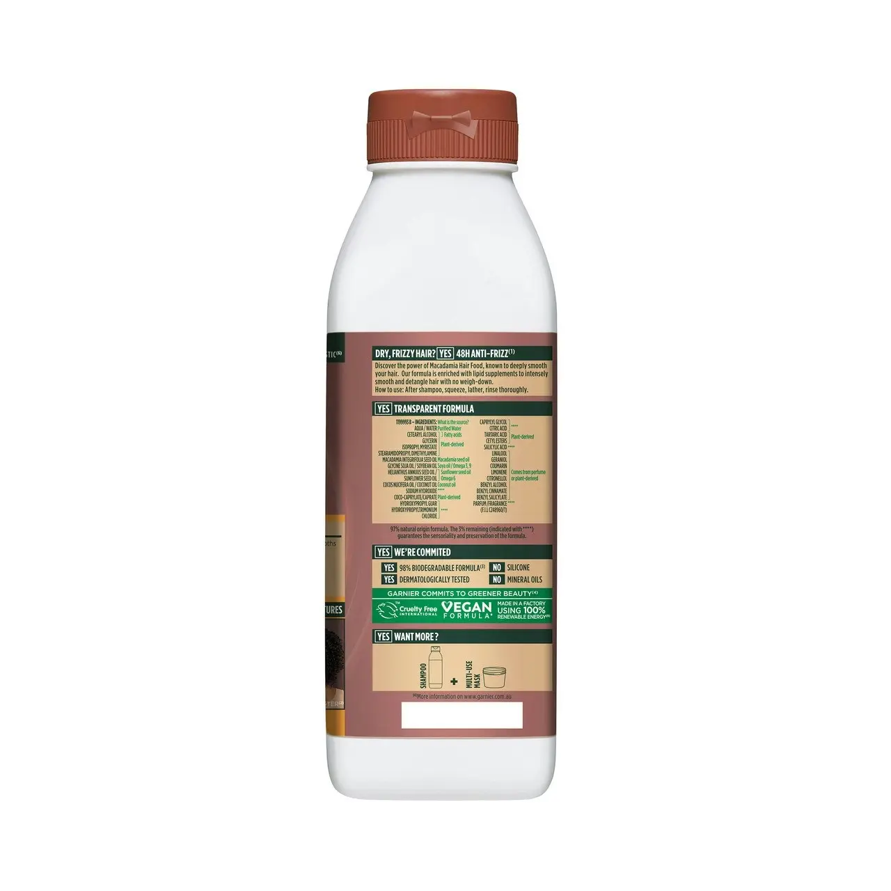 Fructis Hair Food Macadamia Conditioner for Unruly Hair 350ml