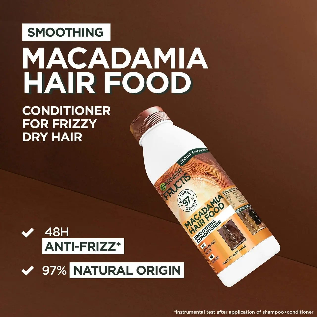 Fructis Hair Food Macadamia Conditioner for Unruly Hair 350ml