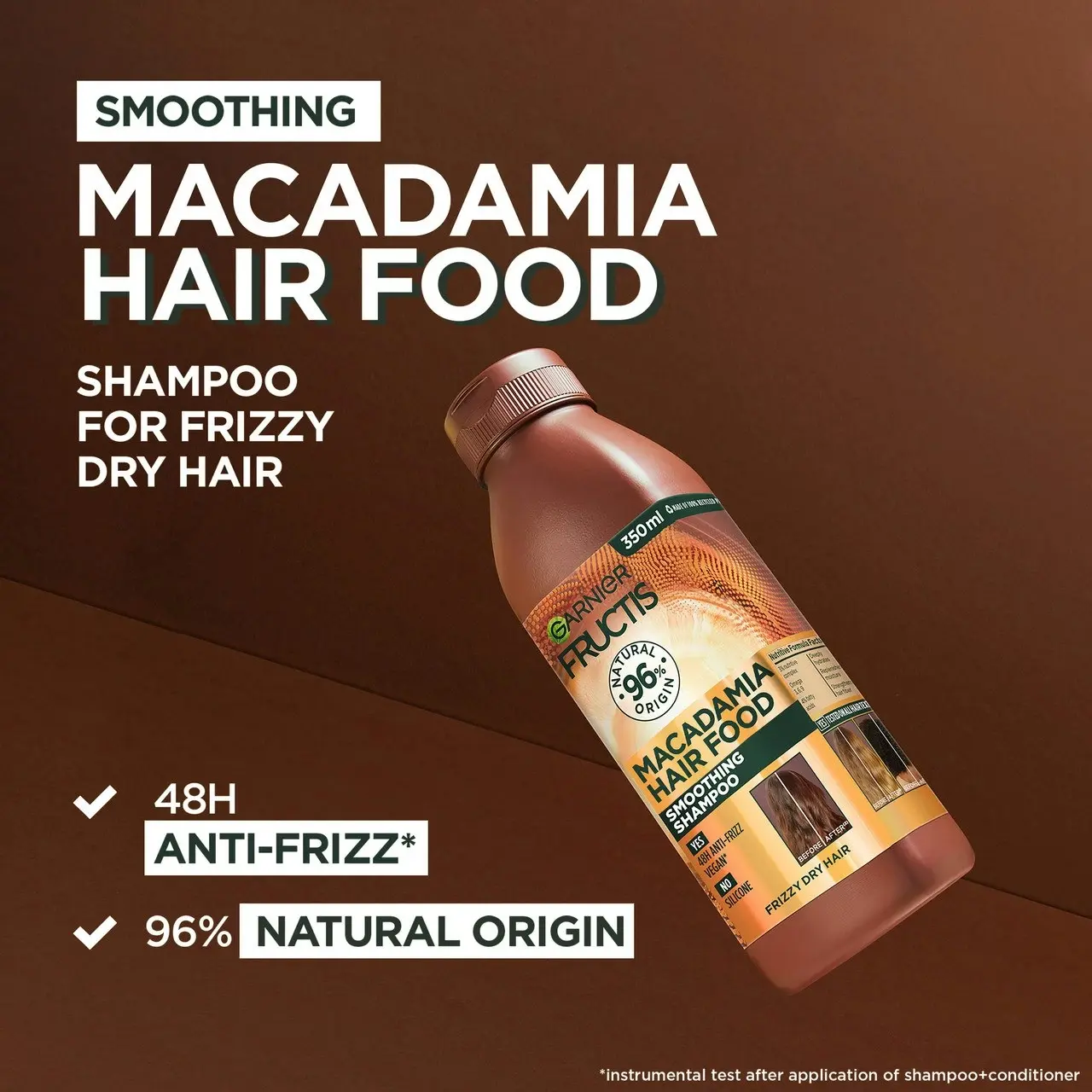 Fructis Hair Food Macadamia Shampoo For Unruly hair 350ml