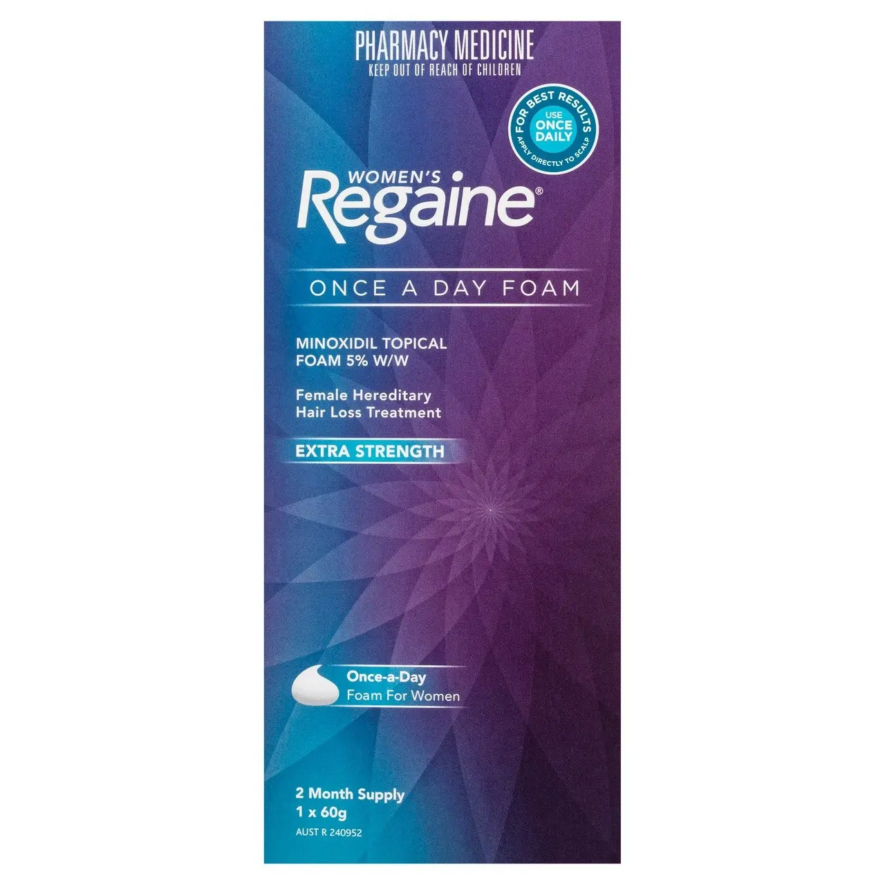 Regaine Women's Extra Strength Minoxidil Foam Hair Regrowth Treatment 60g