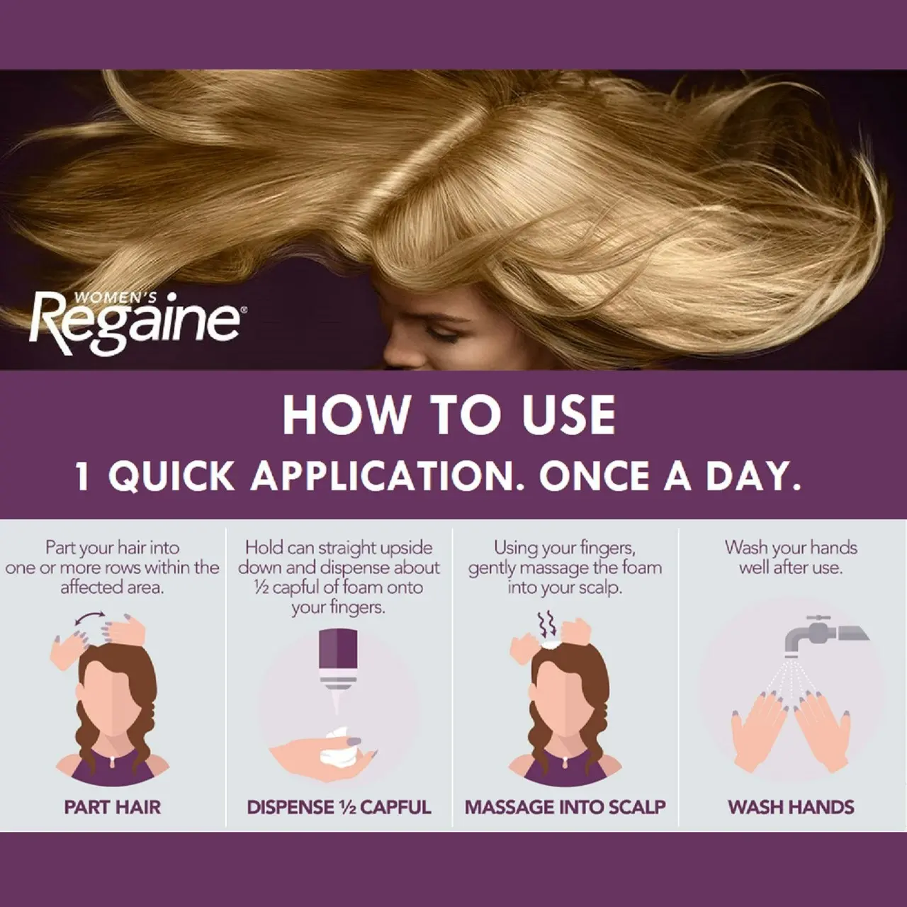 Regaine Women's Extra Strength Minoxidil Foam Hair Regrowth Treatment 60g