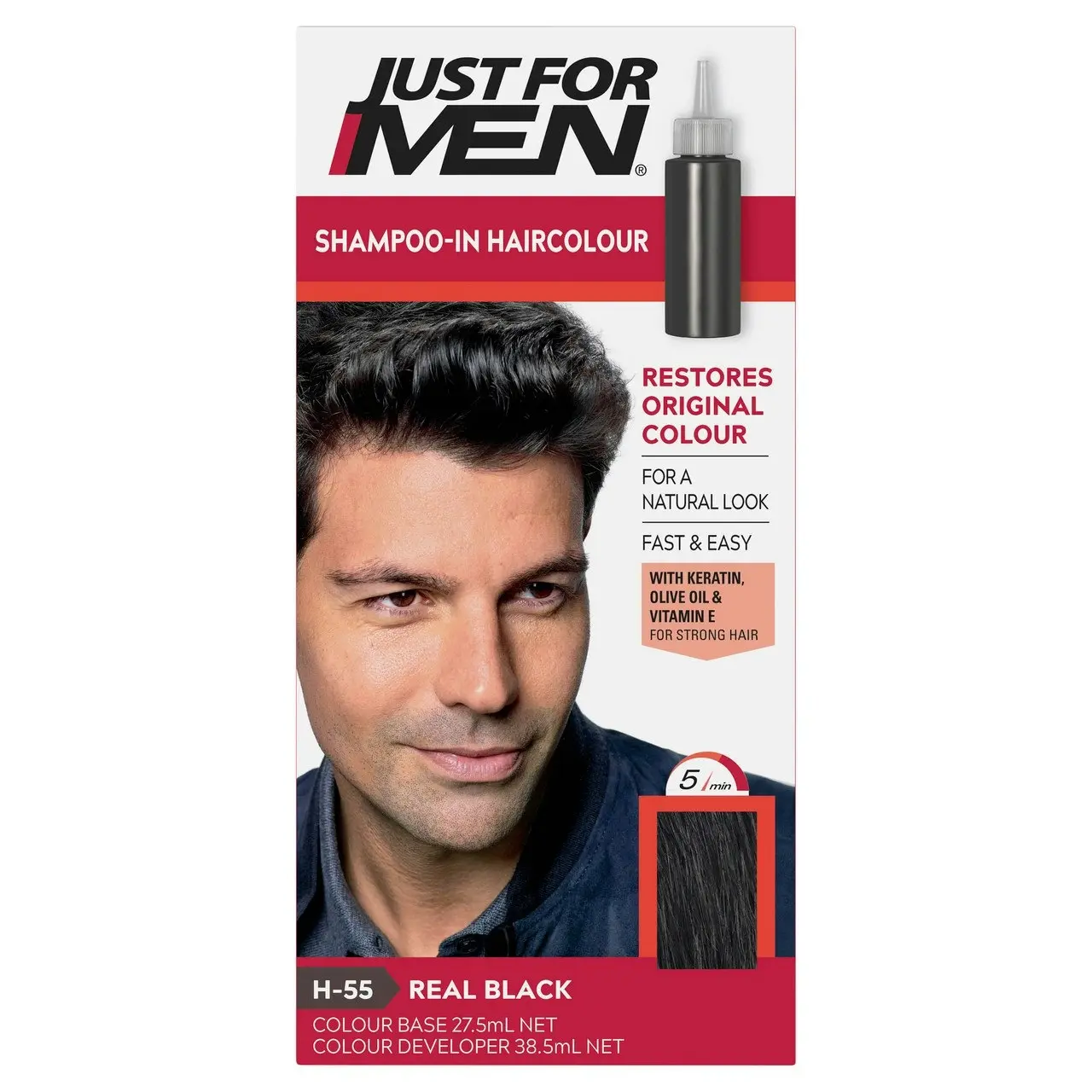 Just For Men Shampoo-In Haircolour Real Black