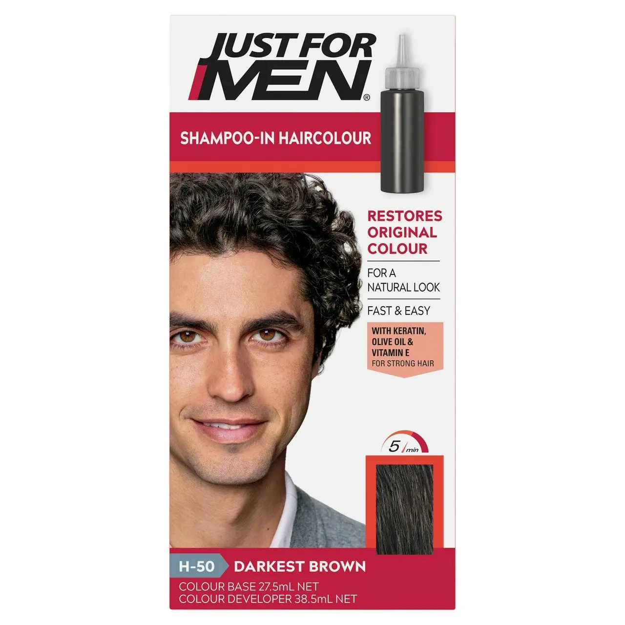 Just For Men Shampoo-In Haircolour Darkest Brown