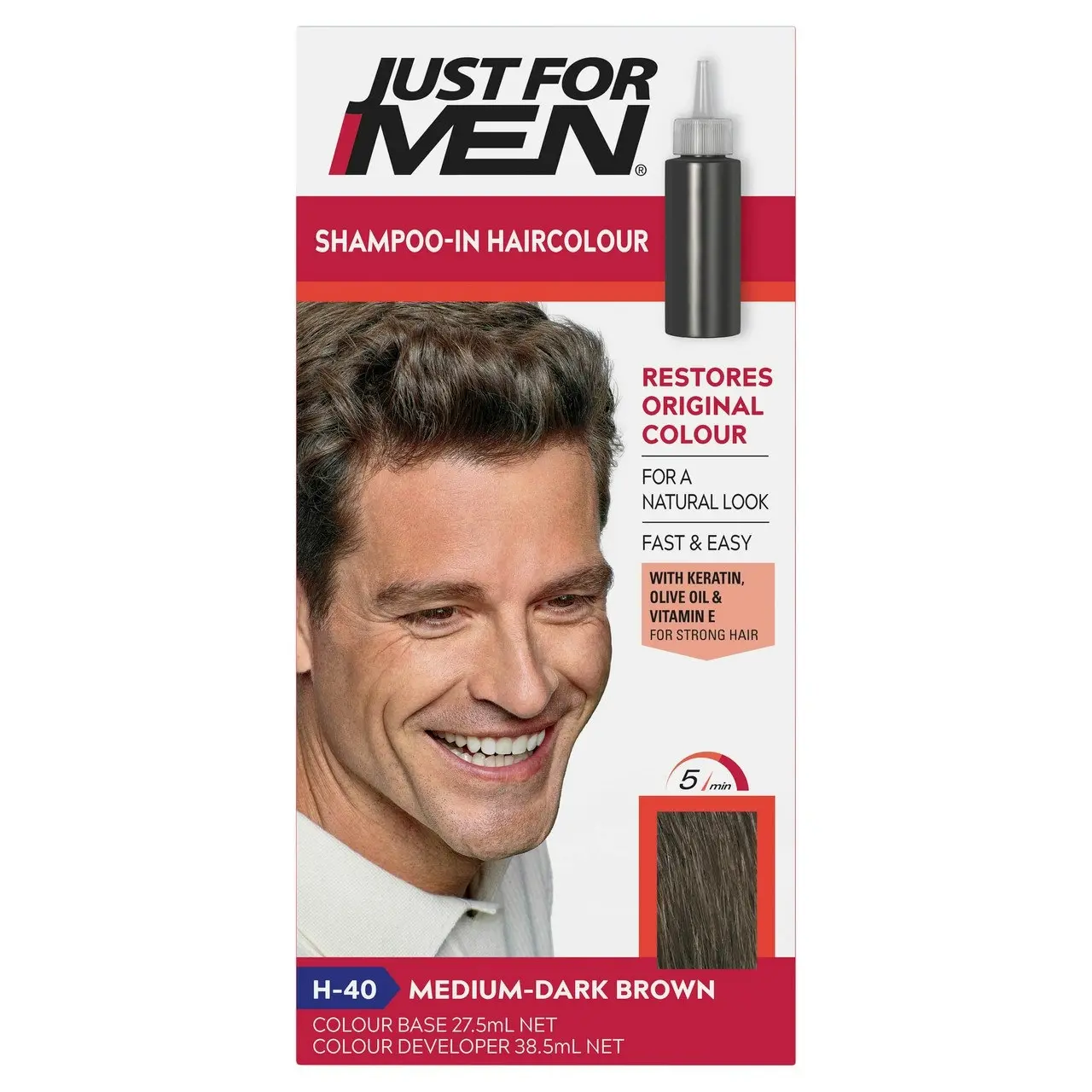 Just For Men Shampoo-In Haircolour Medium-Dark Brown