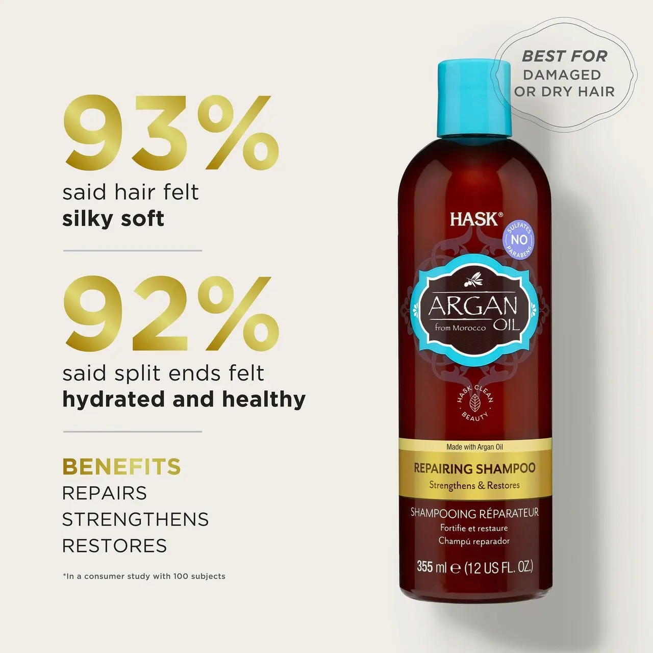 HASK Argan Oil Repairing Shampoo 355mL