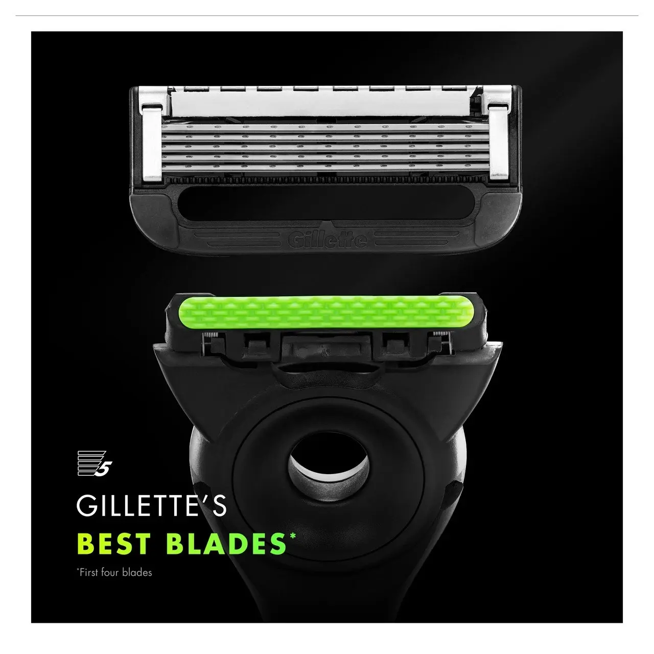 Gillette Labs razor blade refills, compatible with GilletteLabs with Exfoliating Bar and Heated Razor, 5 blades, 4 count