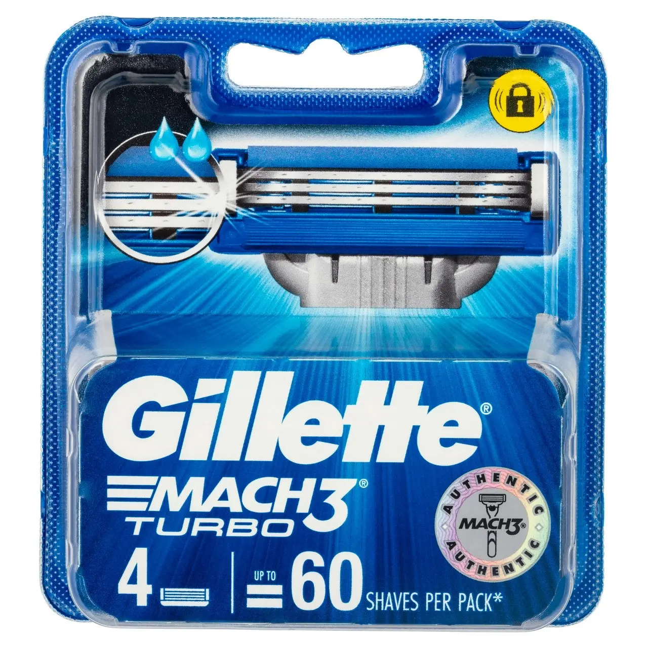 Gillette Mach3 Turbo Men's Razor Blade Refills - 4 Cartridges