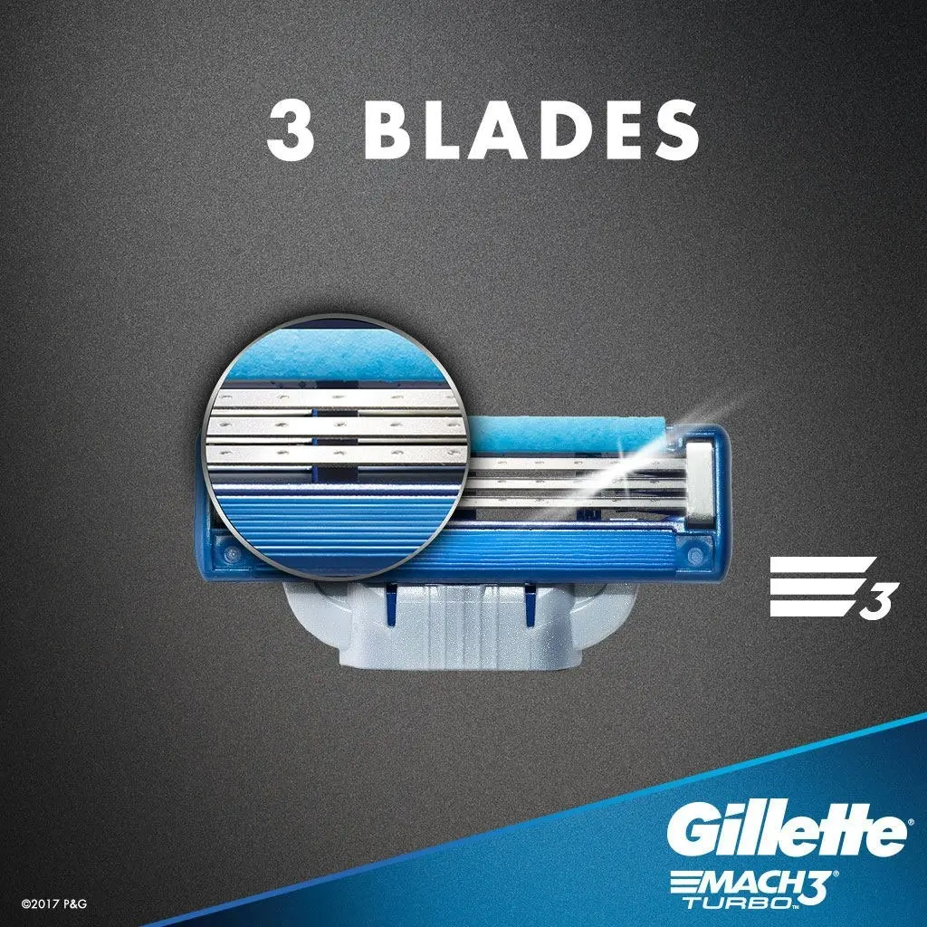 Gillette Mach3 Turbo Men's Razor Blade Refills - 4 Cartridges