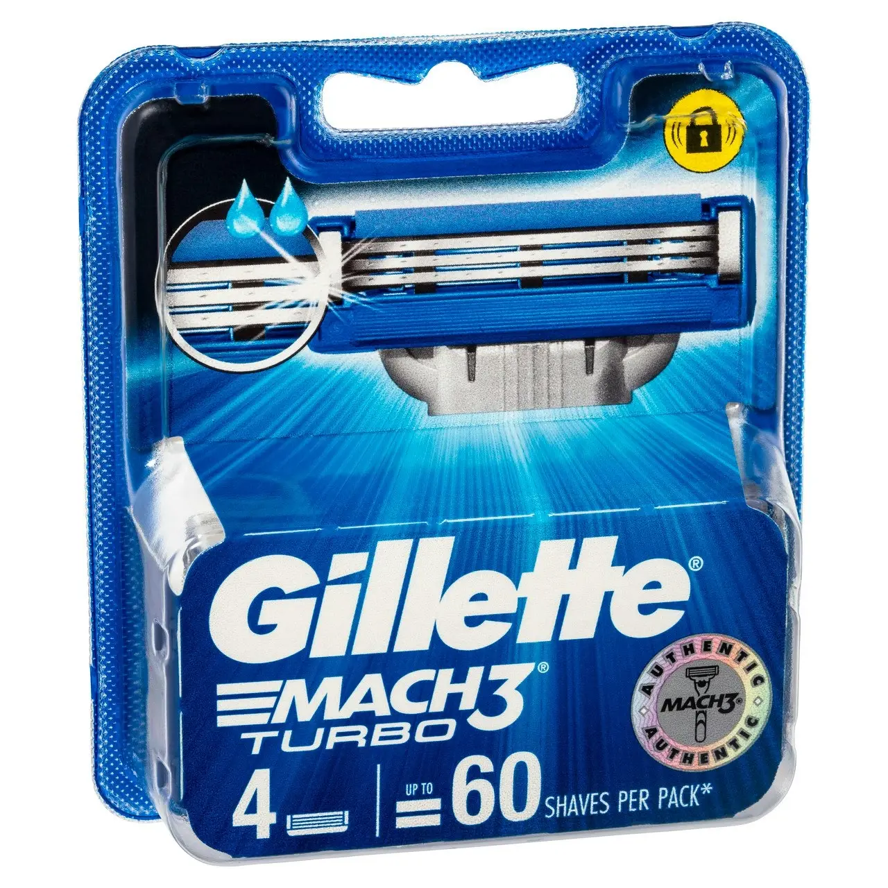 Gillette Mach3 Turbo Men's Razor Blade Refills - 4 Cartridges