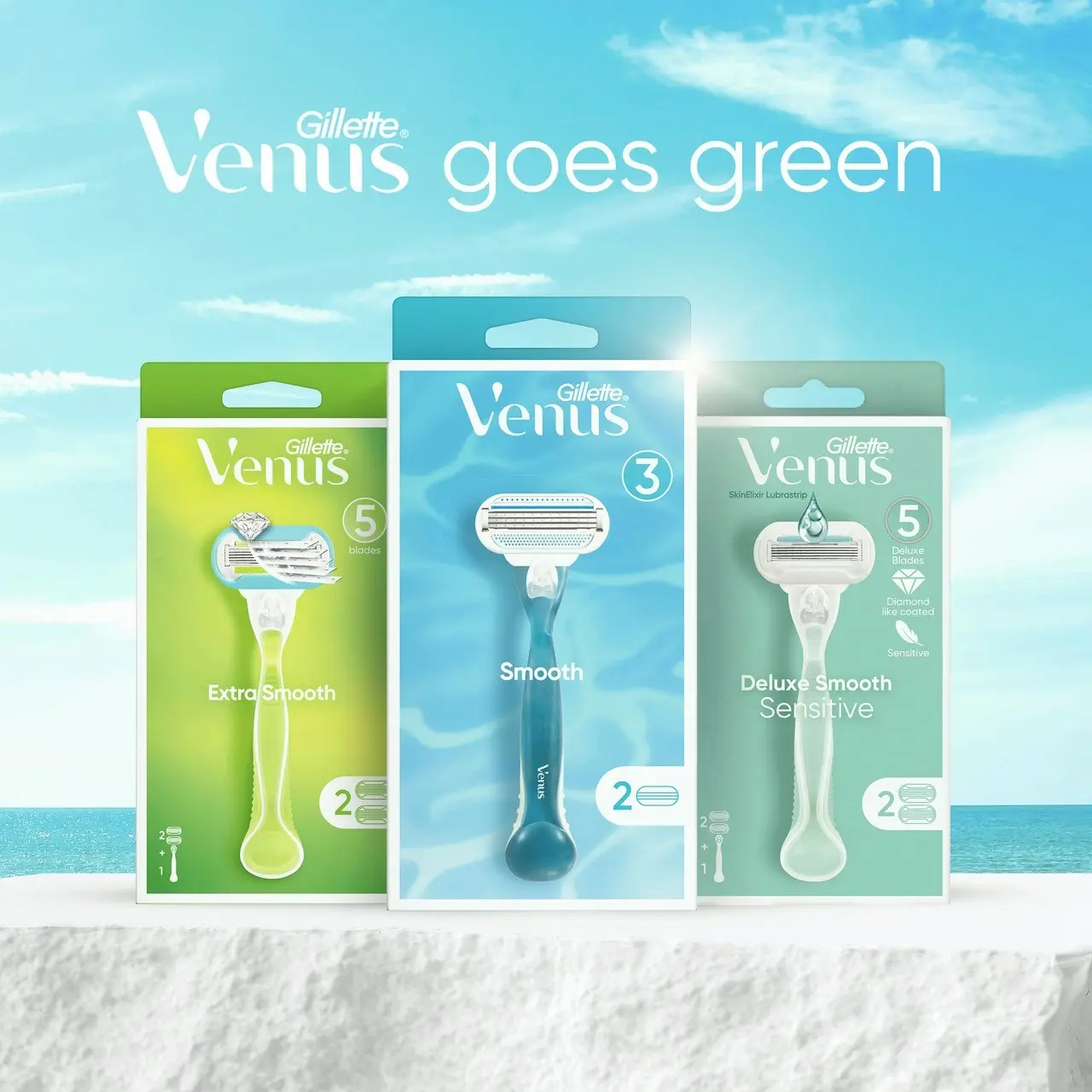 Gillette Venus Deluxe Smooth Swirl Razor 2 Up