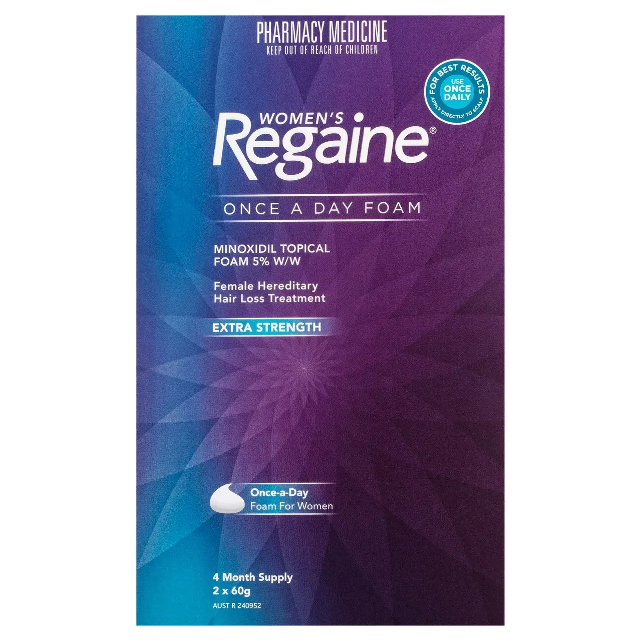 Regaine Women's Extra Strength Minoxidil Foam Hair Regrowth Treatment 2 x 60g