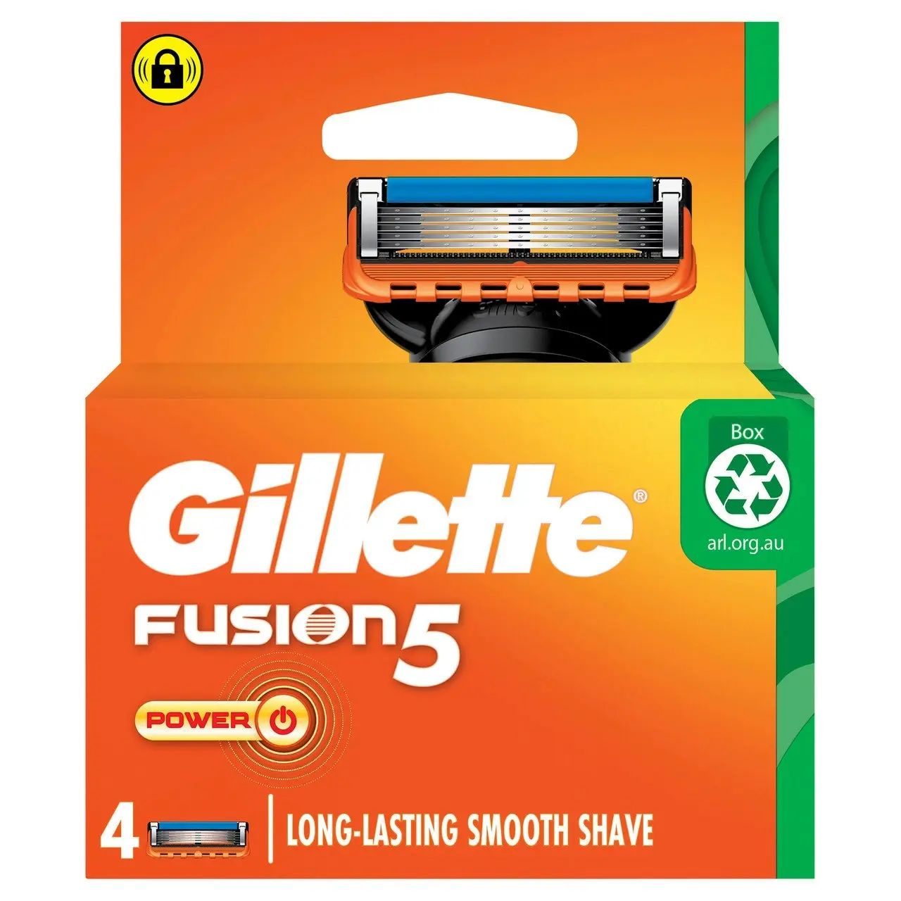 Gillette Fusion Power Razor Blades 4 Cartridges Refills, Shave Care