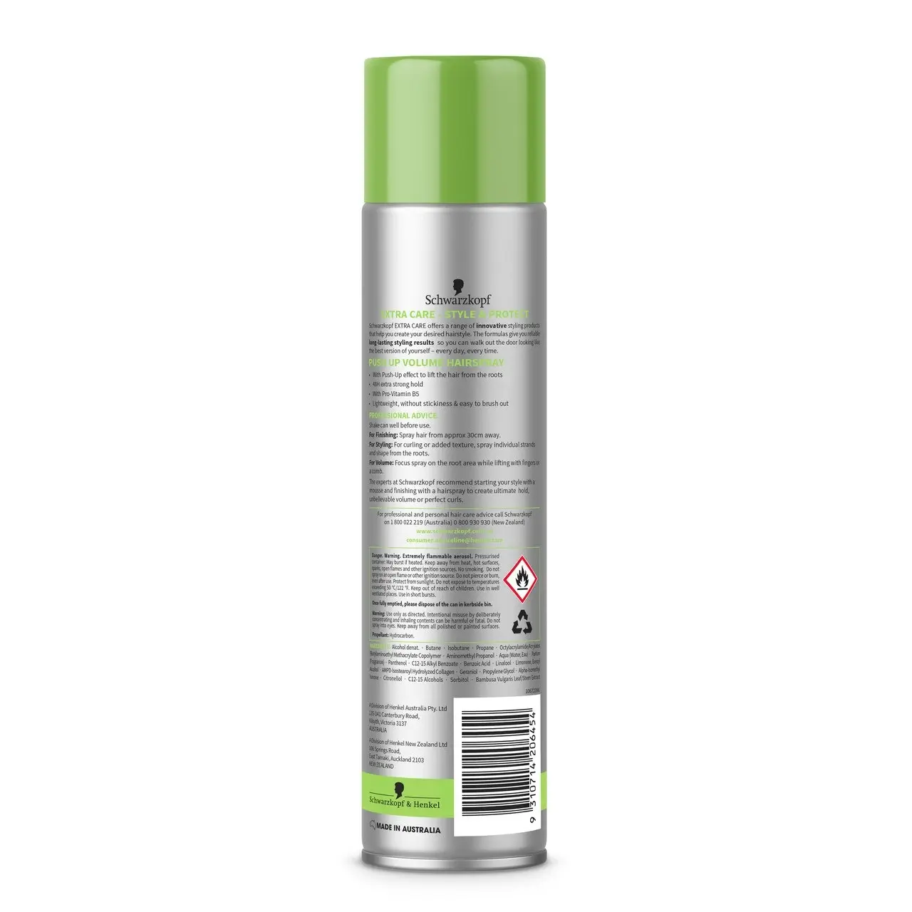 Schwarzkopf Extra Care Push Up Volume Hairspray 250g