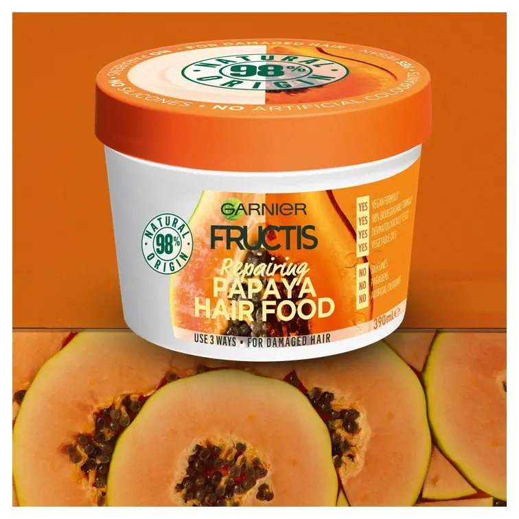 Garnier Fructis Hair Food Repairing Papaya Multi Use Treatment for Damaged Hair  390ml