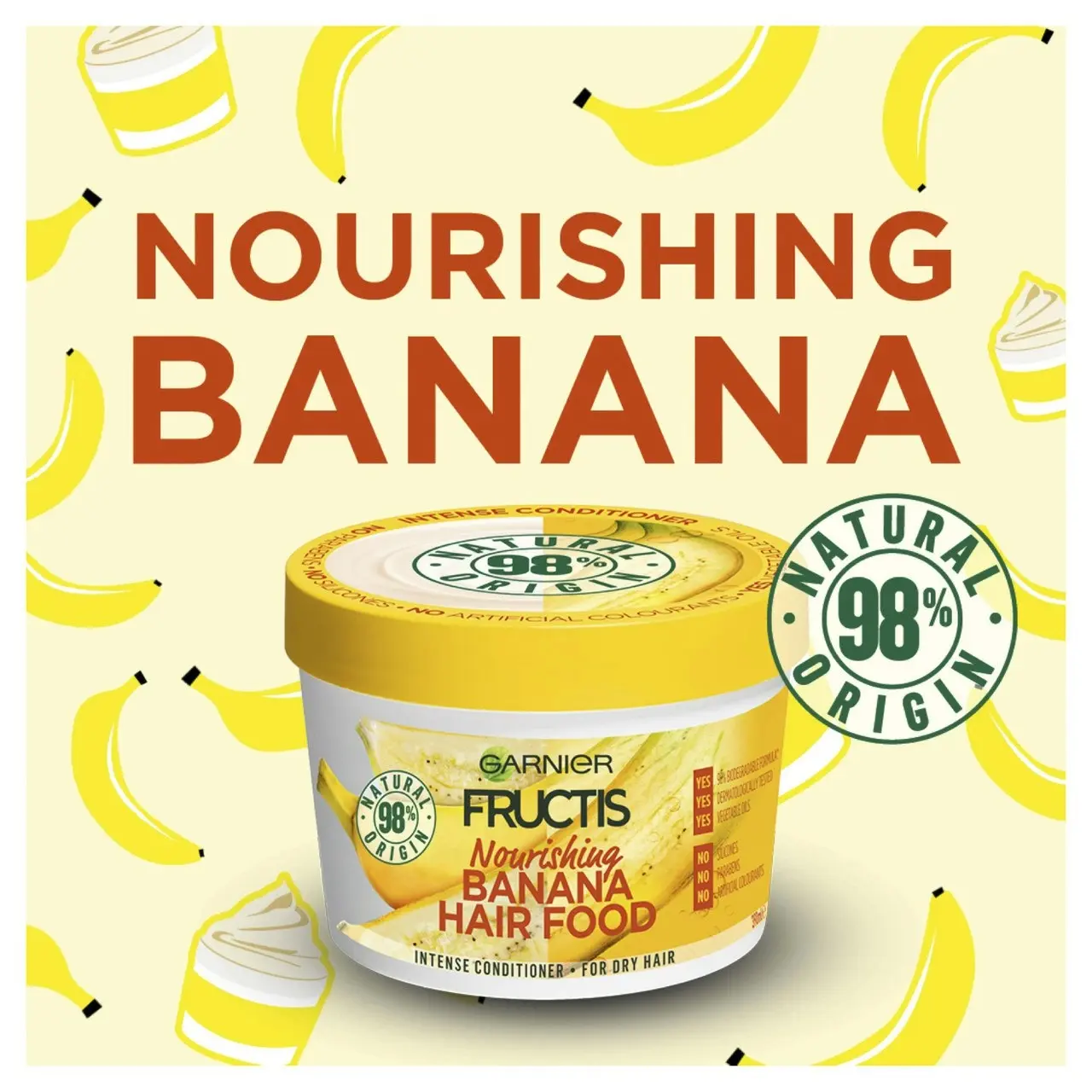 Garnier Fructis Hair Food Nourishing Banana Multi use Treatment for Dry Hair 390ml