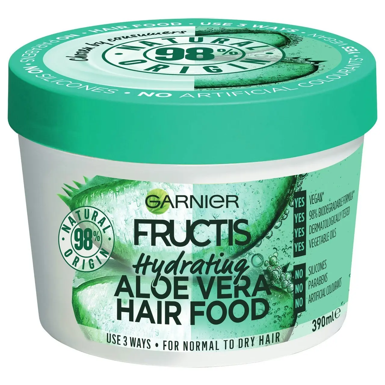 Garnier Fructis Hair Food Hydrating Aloe Vera Multi Use Treatment  for Normal to Dry Hair 390ml