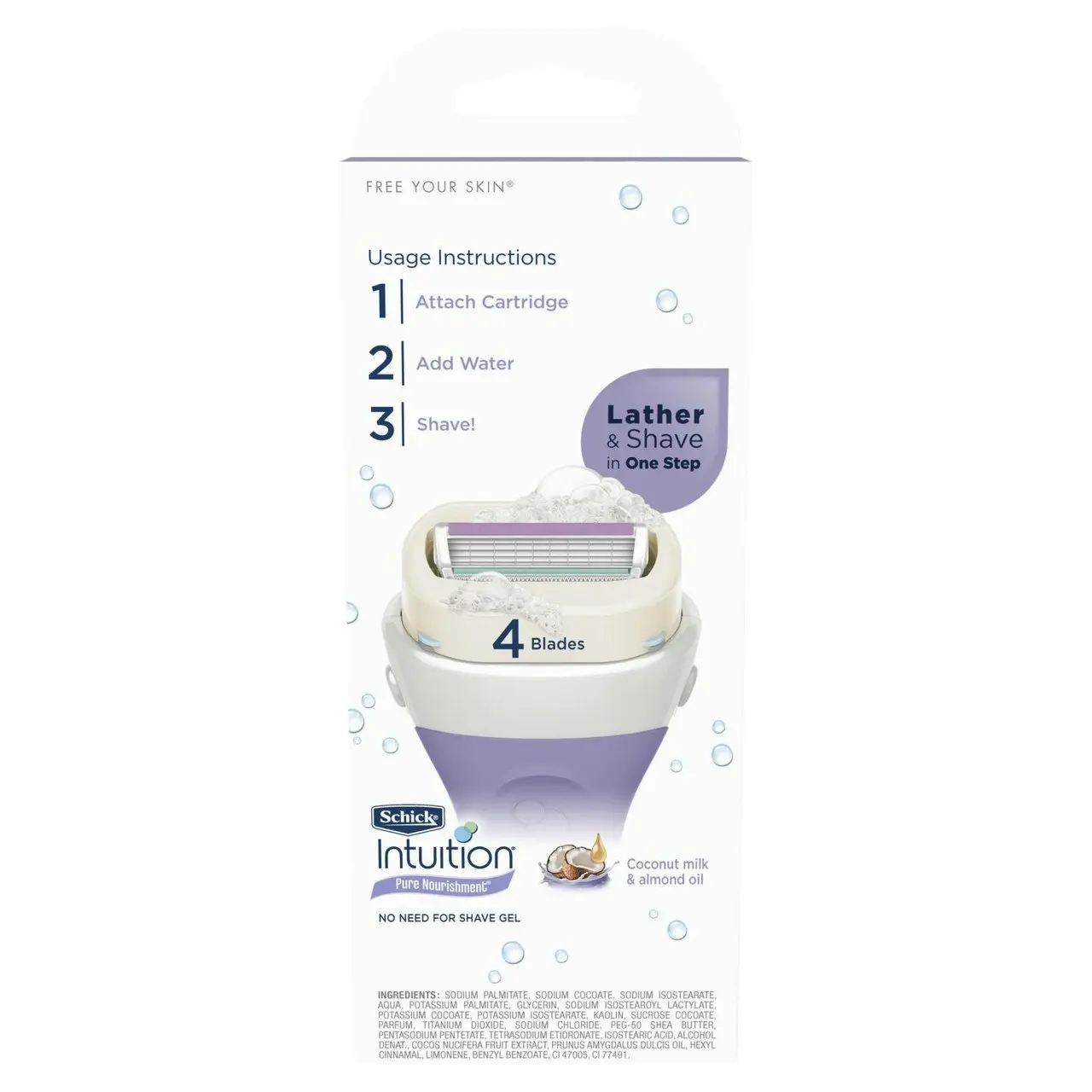 Schick Intuition Pure Nourishment Razor Kit 2pk