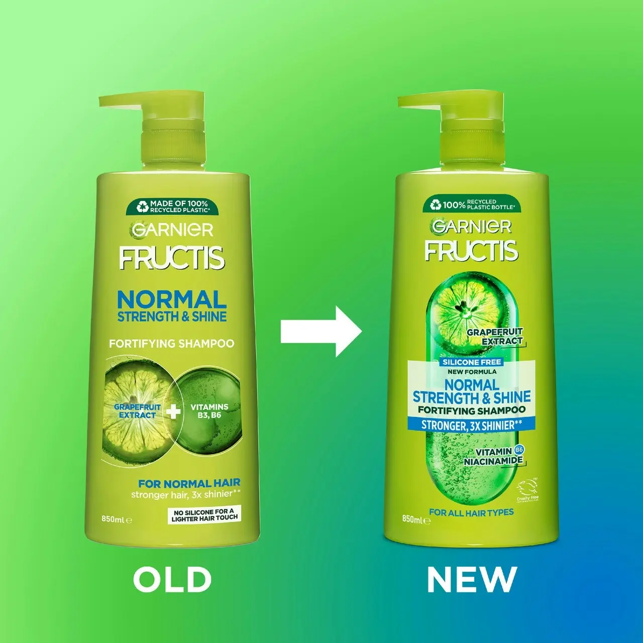 Garnier Fructis Normal Strength & Shine Shampoo 850ml for Normal Hair