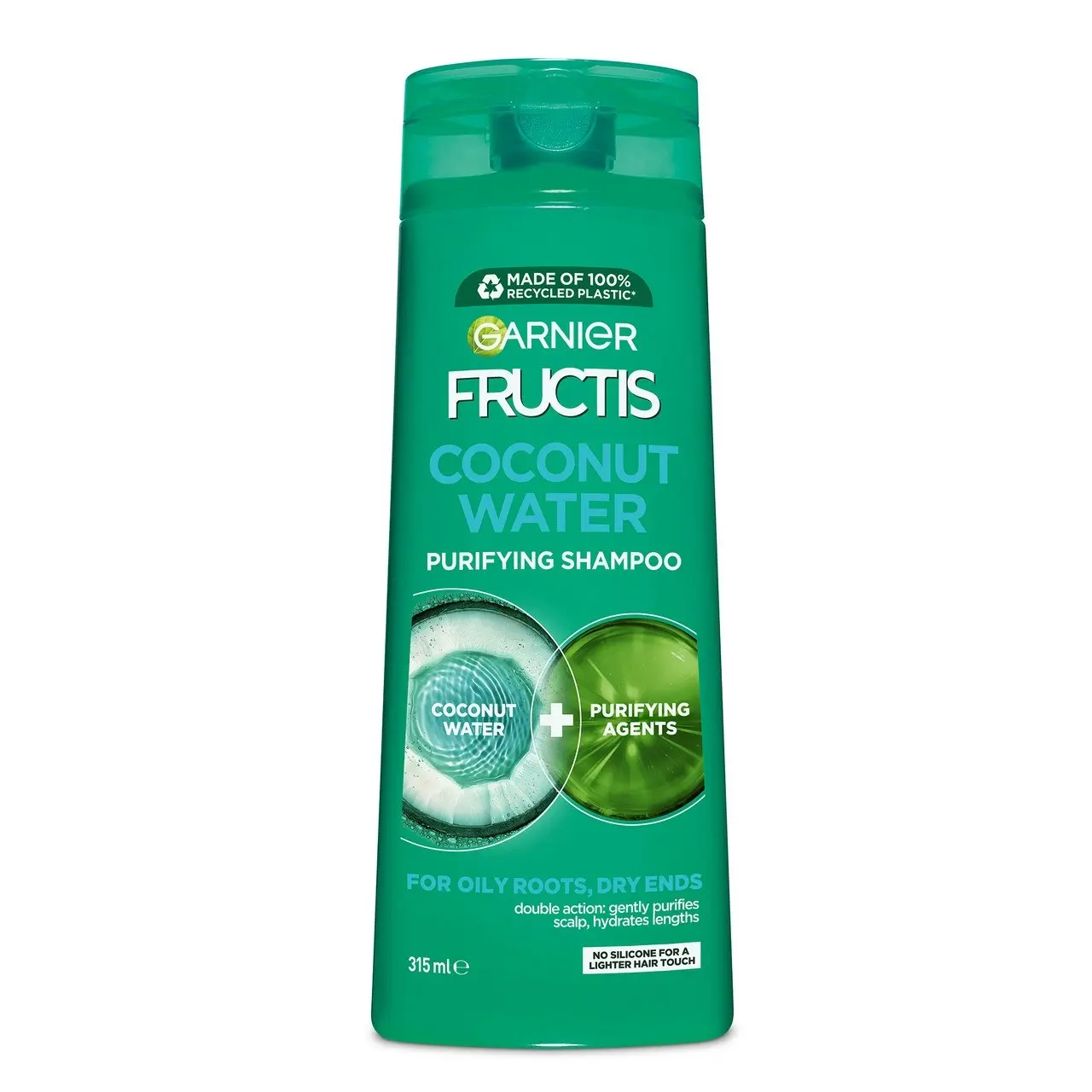 Garnier Fructis Coconut Water Shampoo 315ml for Oily Roots, Dry Ends