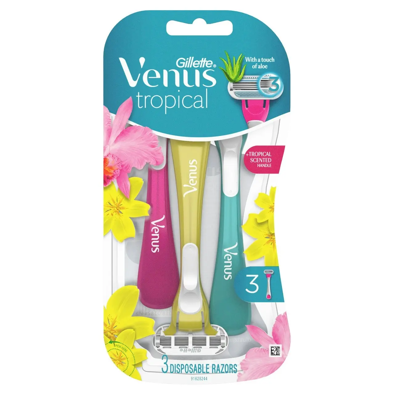 Gillette Venus Tropical Women's Disposable Razor, 3 Count