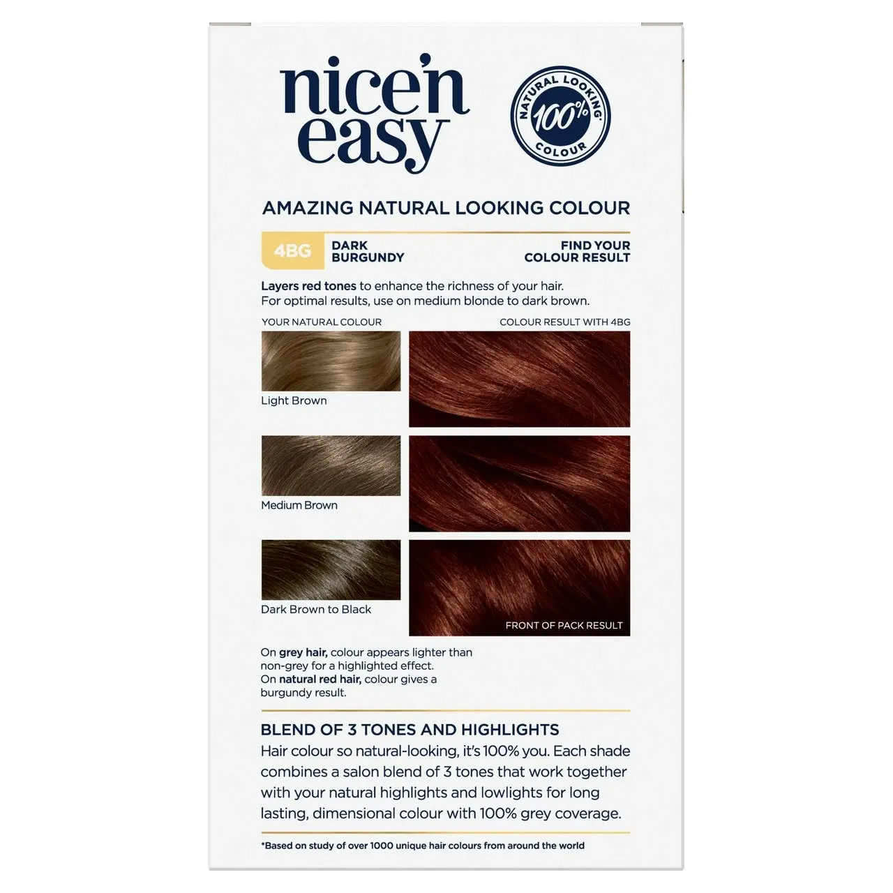 Clairol Nice 'N Easy 4BG Natural Burgundy Permanent Hair Colour