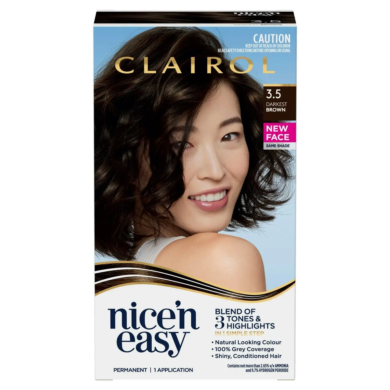 Clairol Nice 'N Easy 3.5 Natural Darkest Brown Permanent Hair Colour