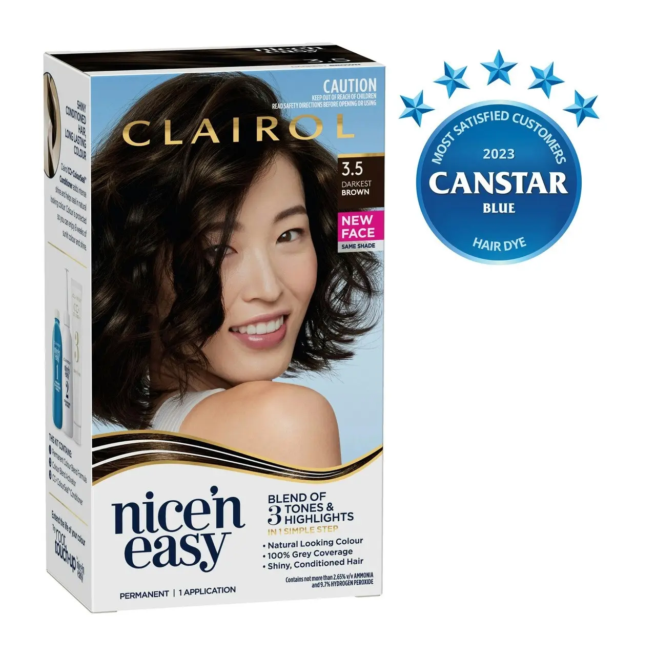 Clairol Nice 'N Easy 3.5 Natural Darkest Brown Permanent Hair Colour