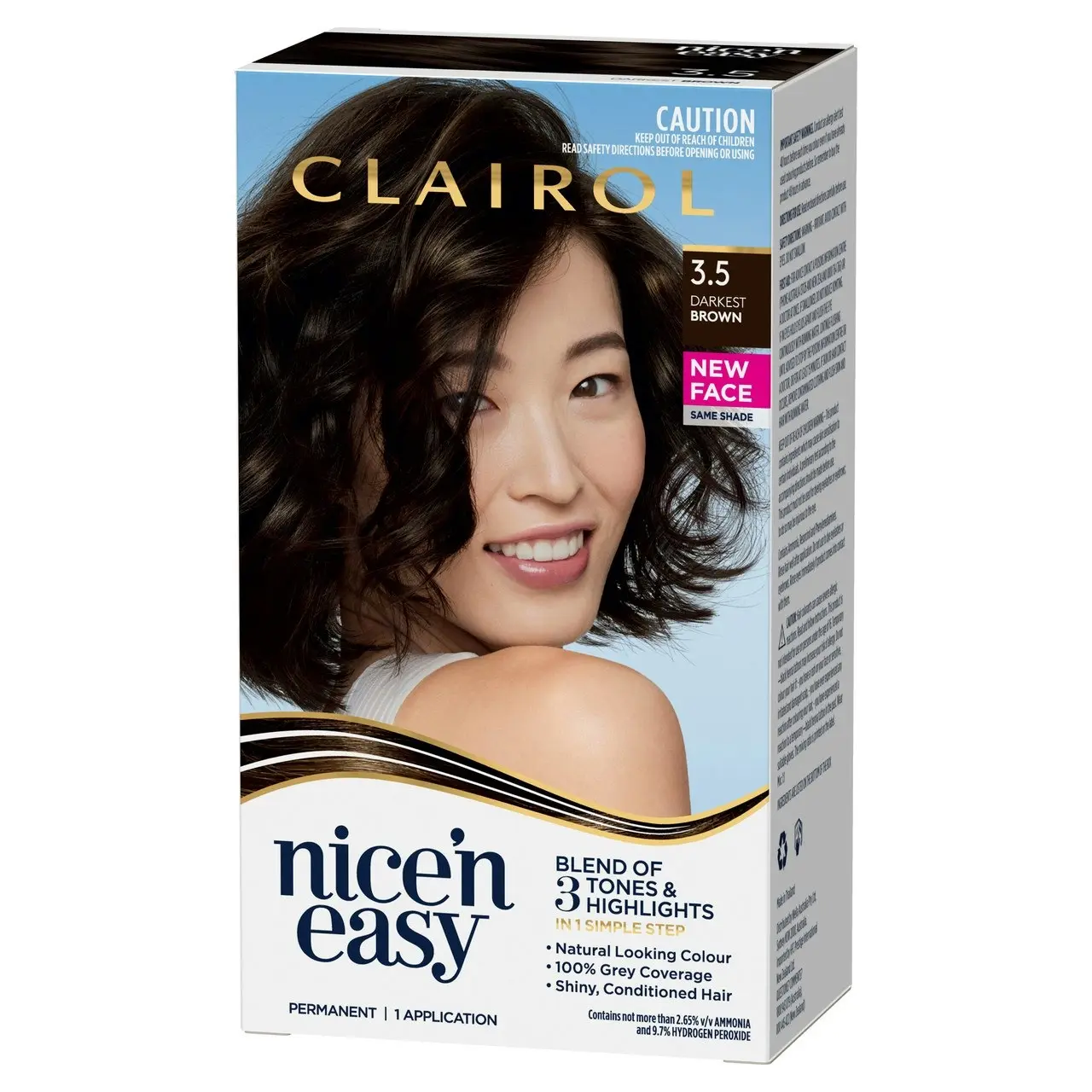 Clairol Nice 'N Easy 3.5 Natural Darkest Brown Permanent Hair Colour