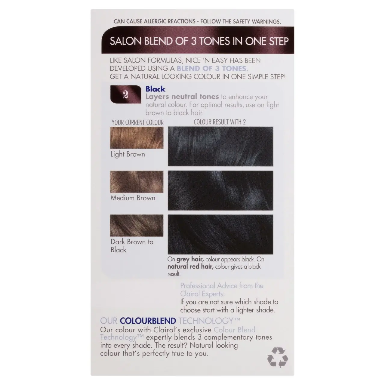 Clairol Nice 'N Easy 2 Natural Black Permanent Hair Colour