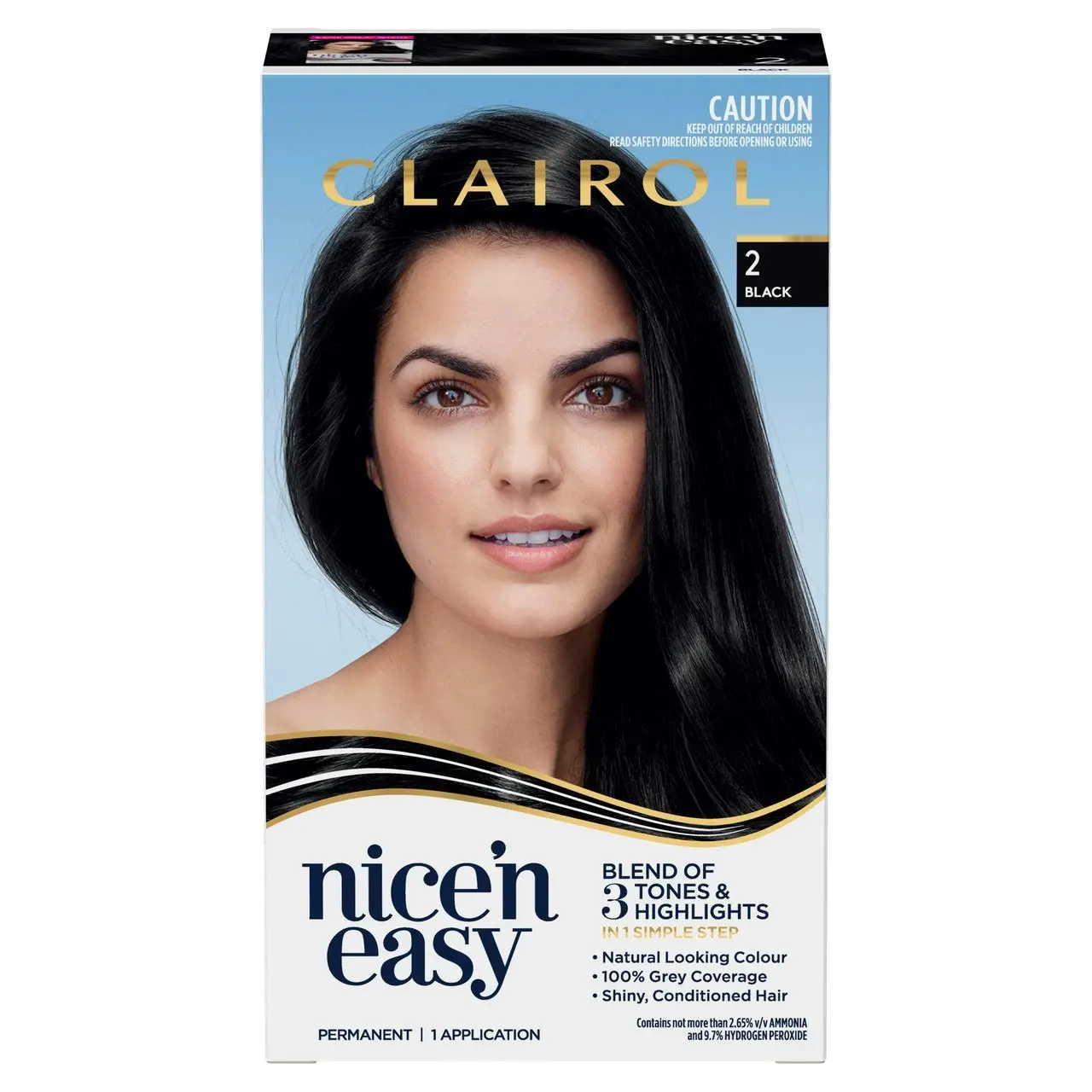 Clairol Nice 'N Easy 2 Natural Black Permanent Hair Colour