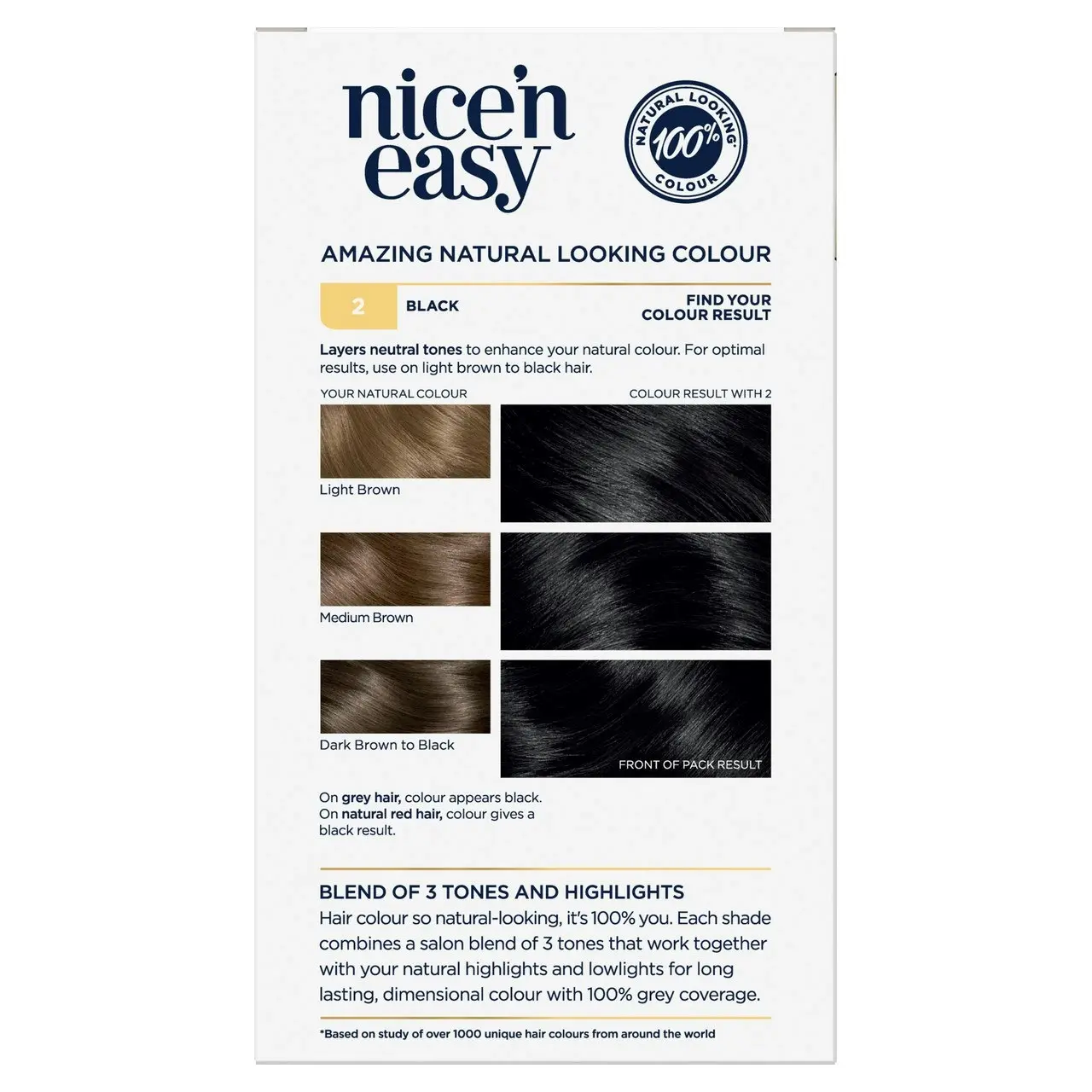 Clairol Nice 'N Easy 2 Natural Black Permanent Hair Colour