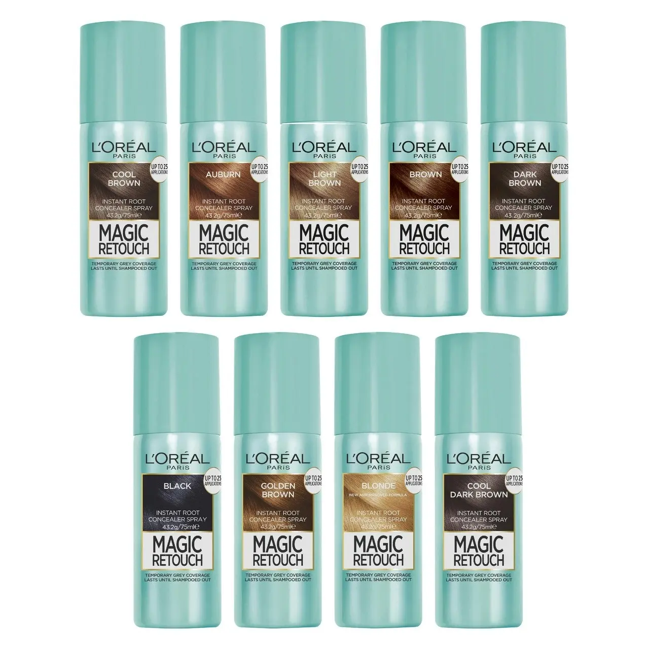 L'Oreal Paris Magic Retouch Temporary Root Concealer Spray - Cool Dark Brown (Instant Grey Hair Coverage)