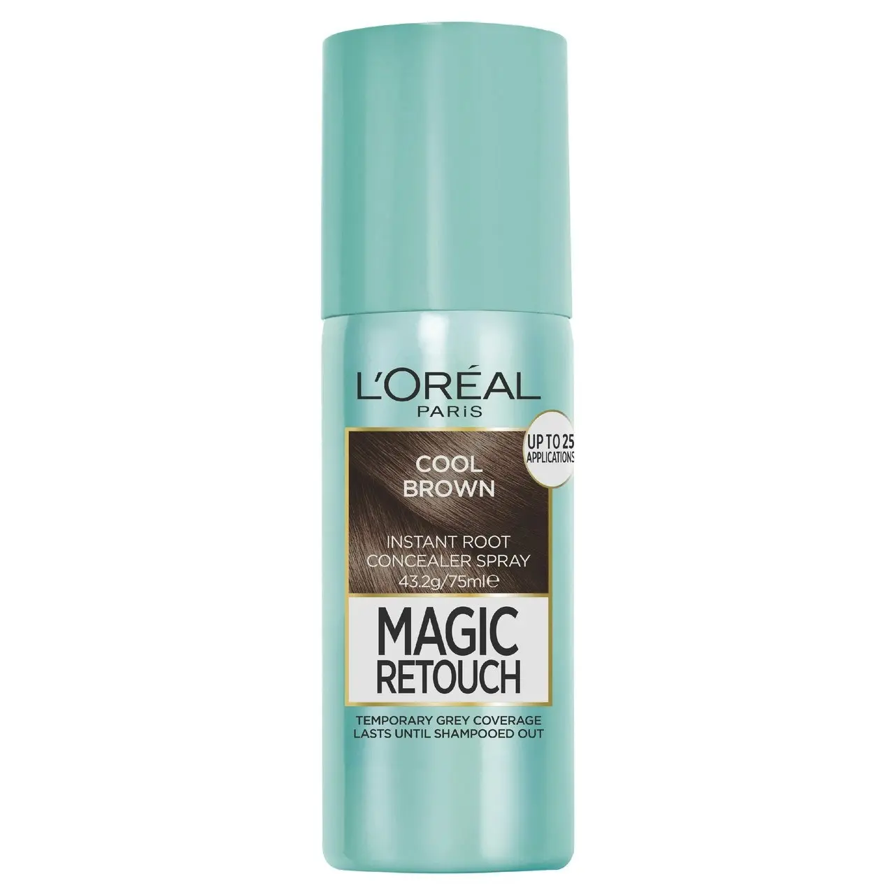 L'Oreal Paris Magic Retouch Temporary Root Concealer Spray - Cool Brown (Instant Grey Hair Coverage)