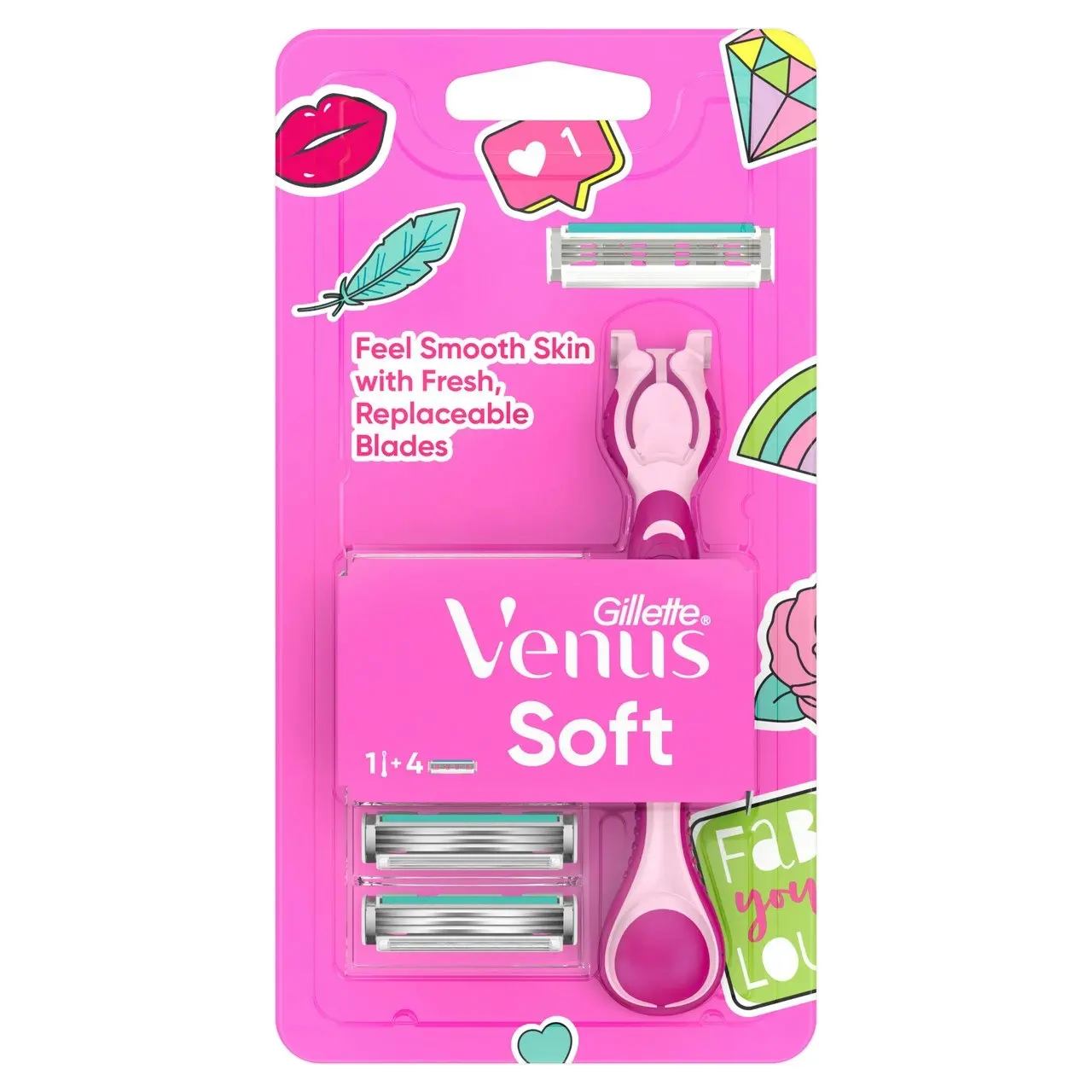 Gillette Simply Venus Women's Razor Handle & 4 Blade Refill