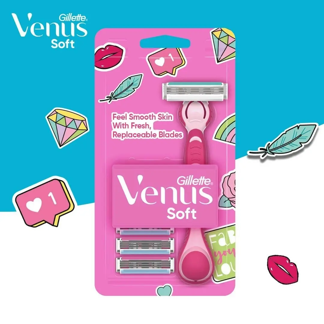 Gillette Simply Venus Women's Razor Handle & 4 Blade Refill