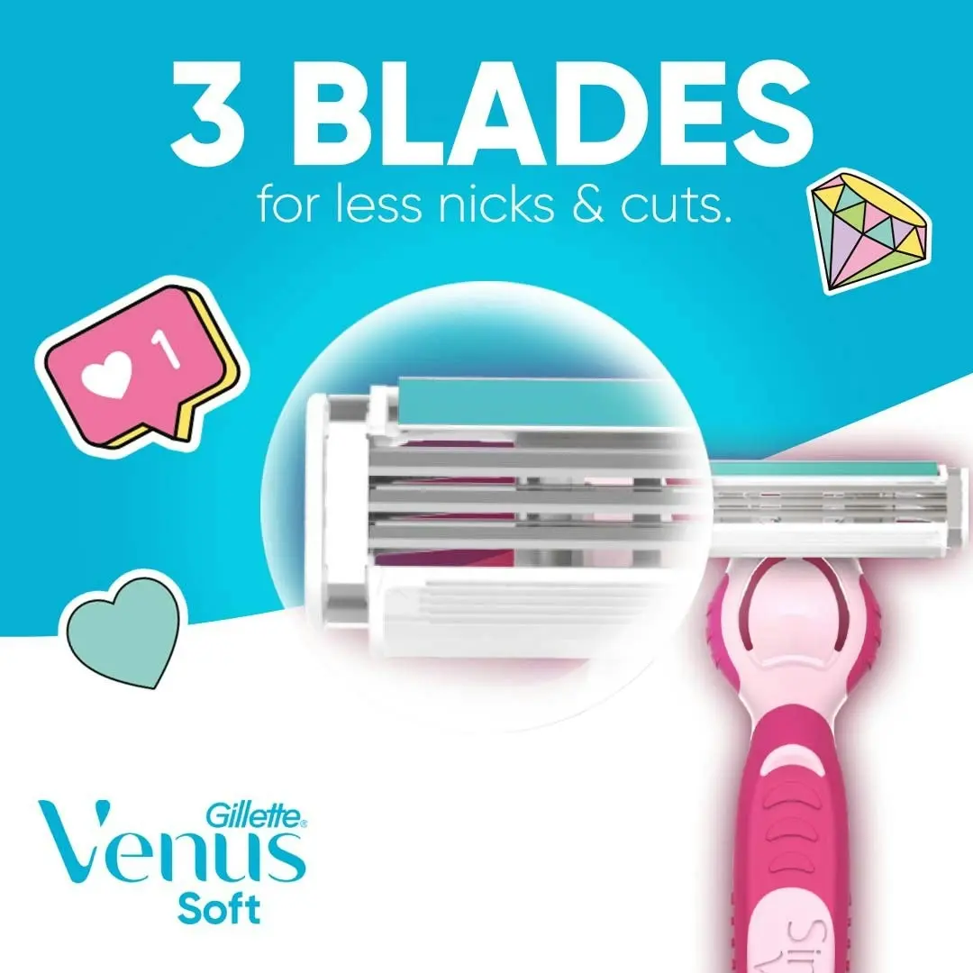 Gillette Simply Venus Women's Razor Handle & 4 Blade Refill