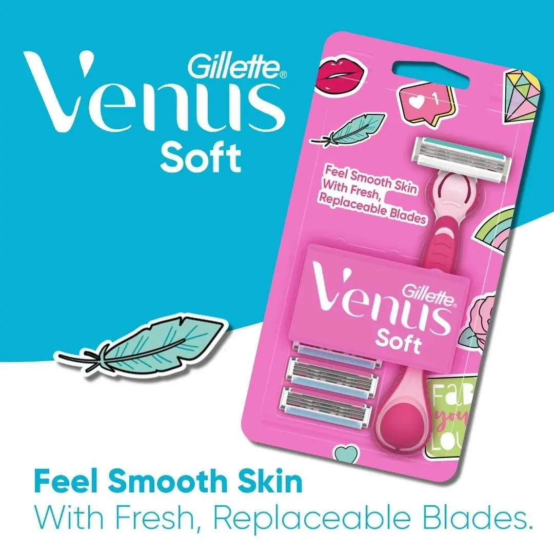 Gillette Simply Venus Women's Razor Handle & 4 Blade Refill